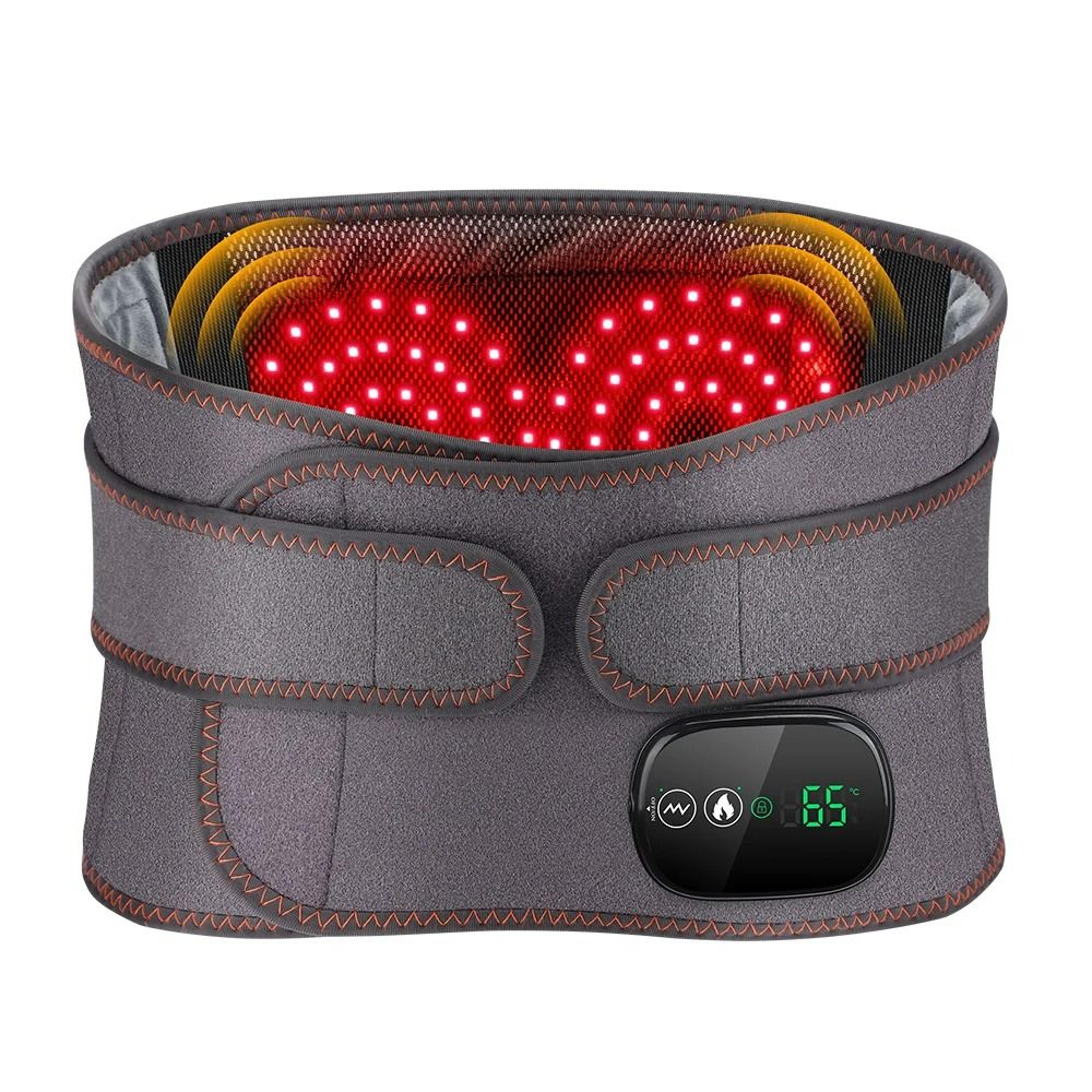 dual red light heating & vibration lumbar support belt