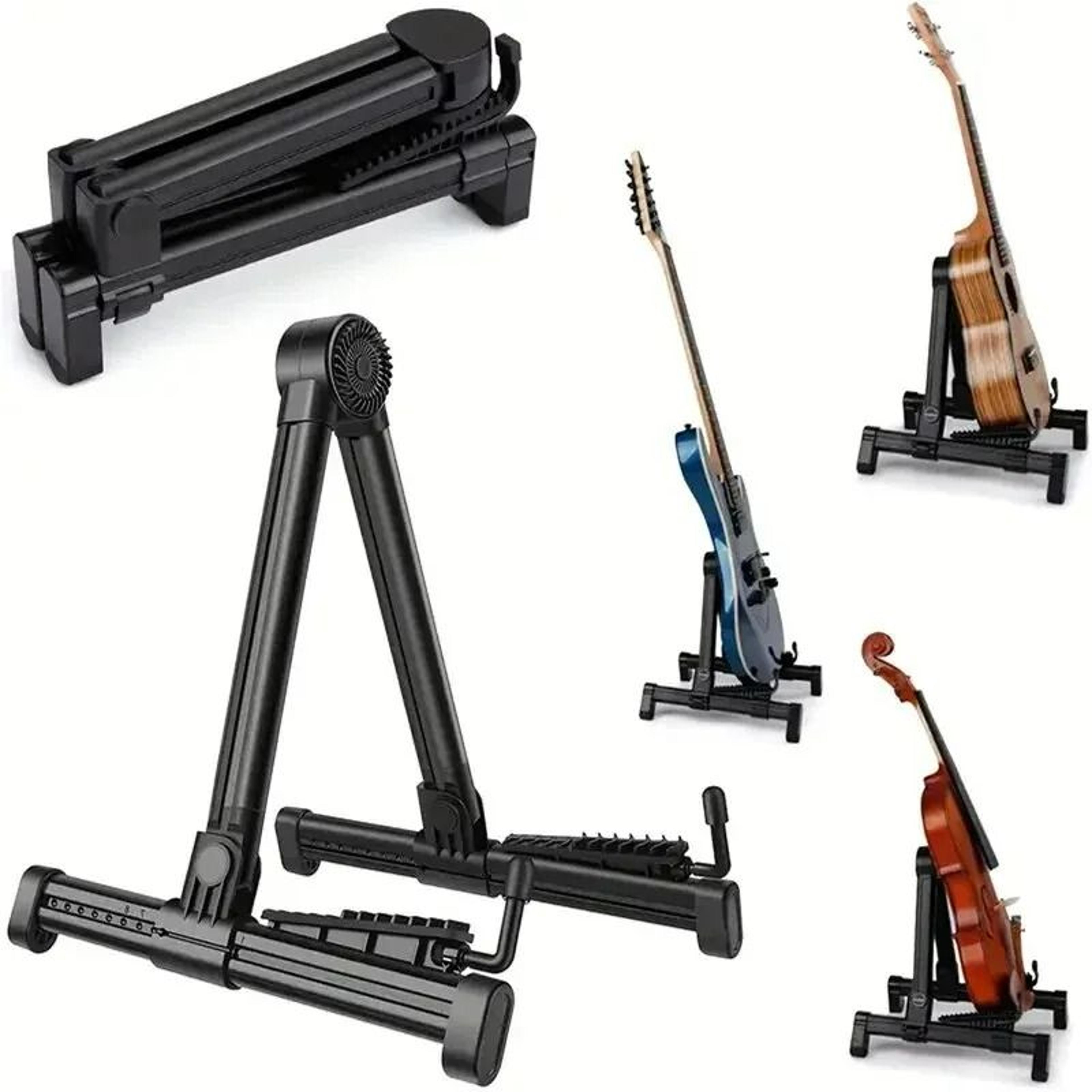 universal folding guitar stand for acoustic, electric, and bass guitars