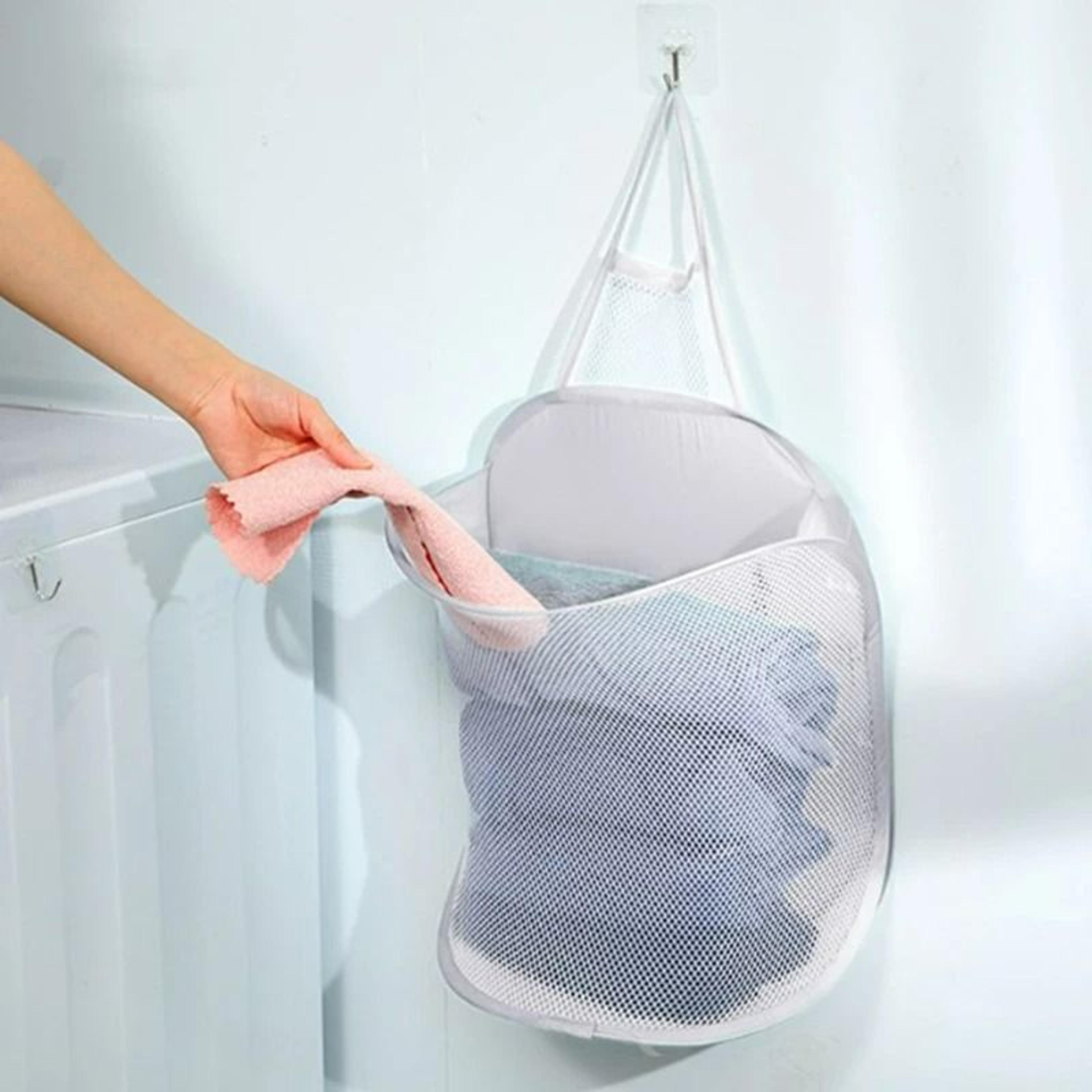 foldable wall-mounted laundry storage basket & hanging bag
