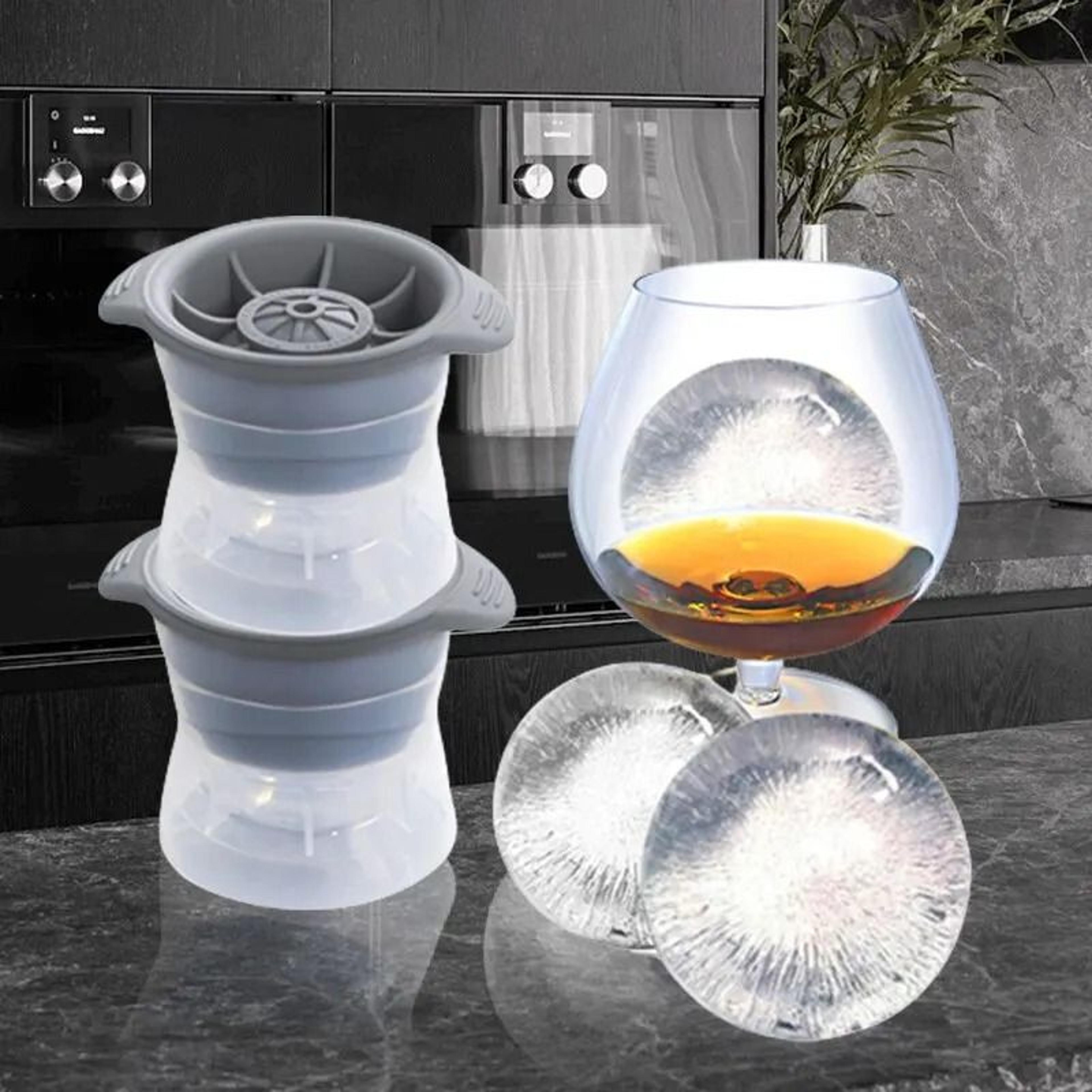 large spherical silicone whiskey ice sphere molds