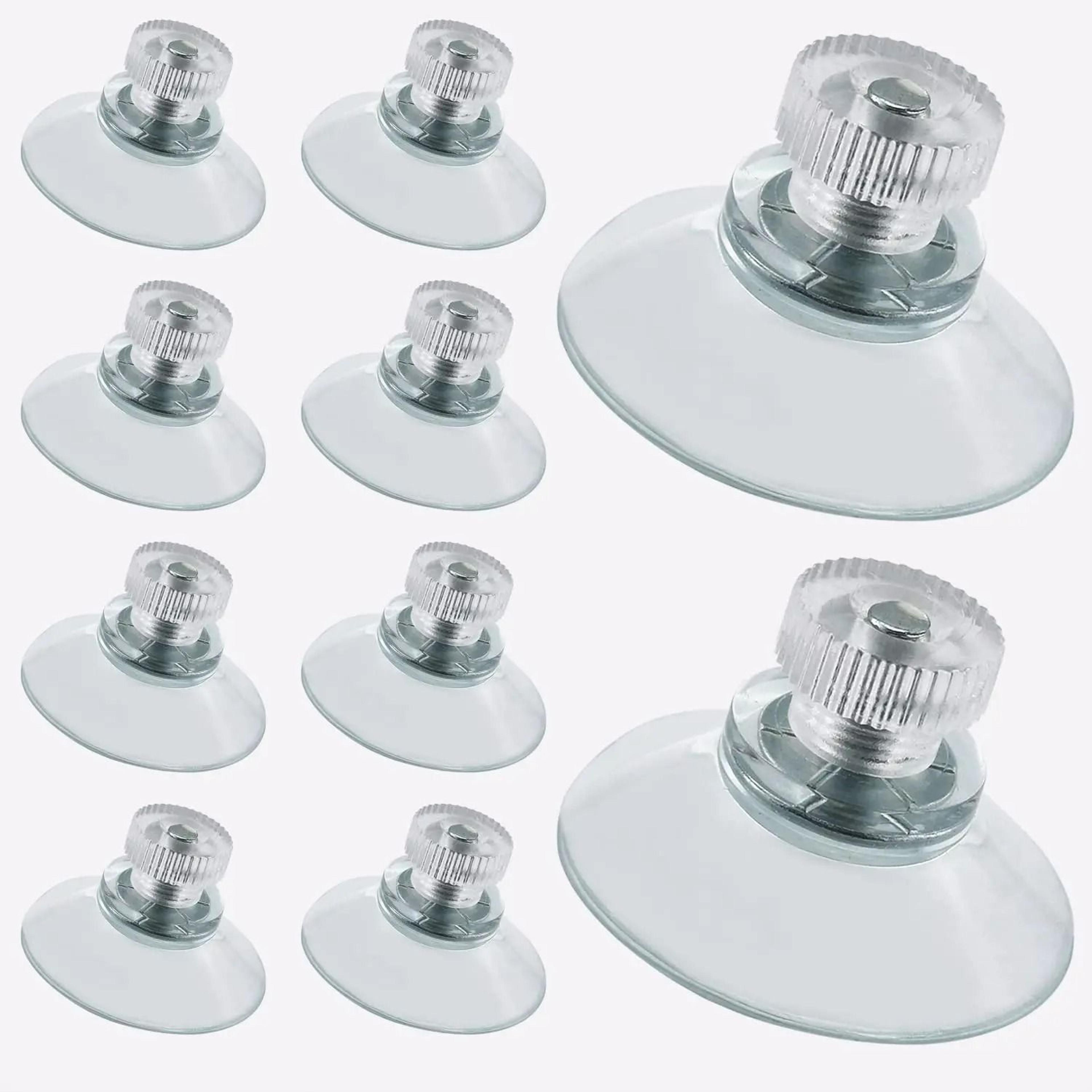clear pvc vacuum suction cups with threaded screws (10-piece set)
