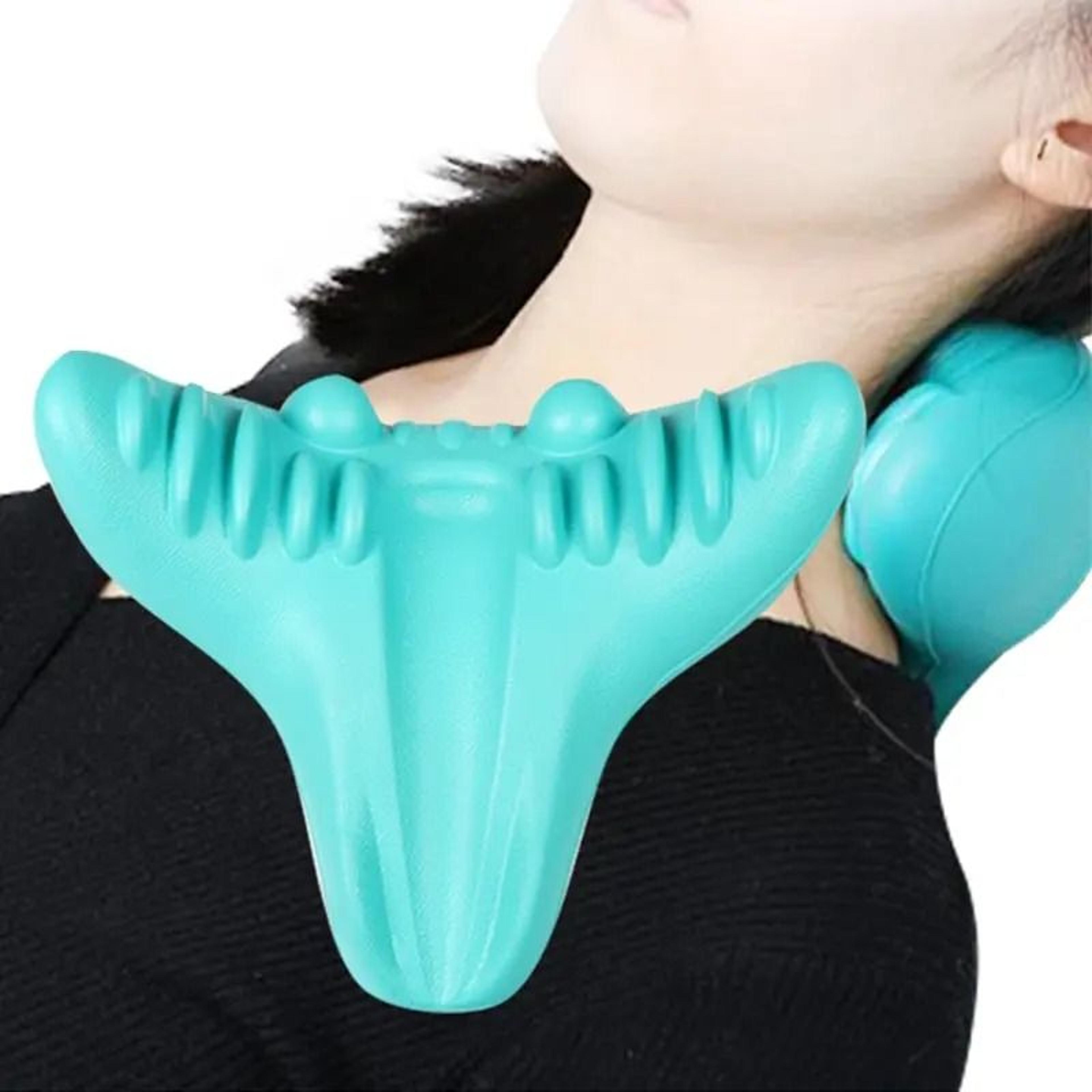 cervical spine traction & acupressure neck stretcher pillow