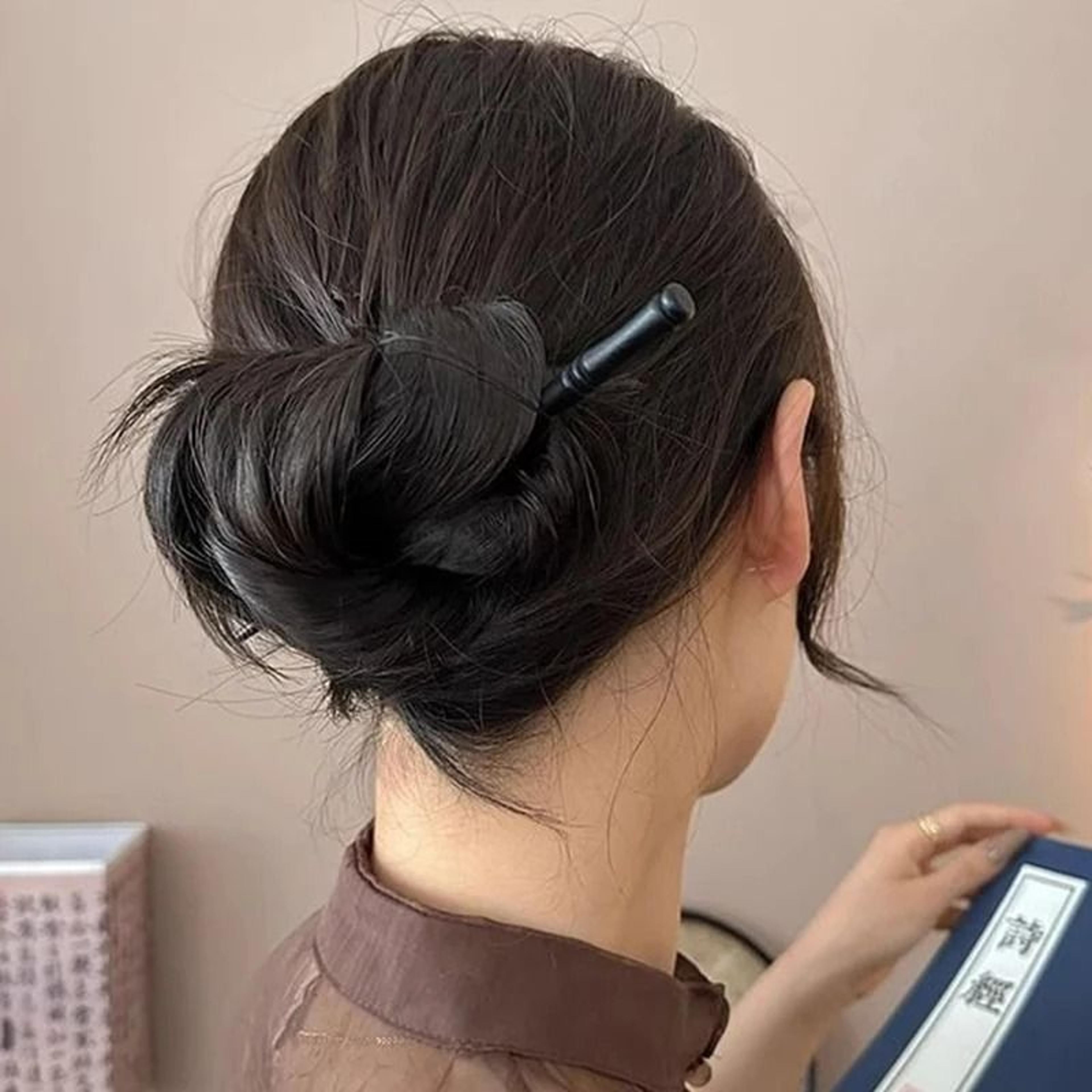 bamboo-style wooden hairpin & hair stick fork