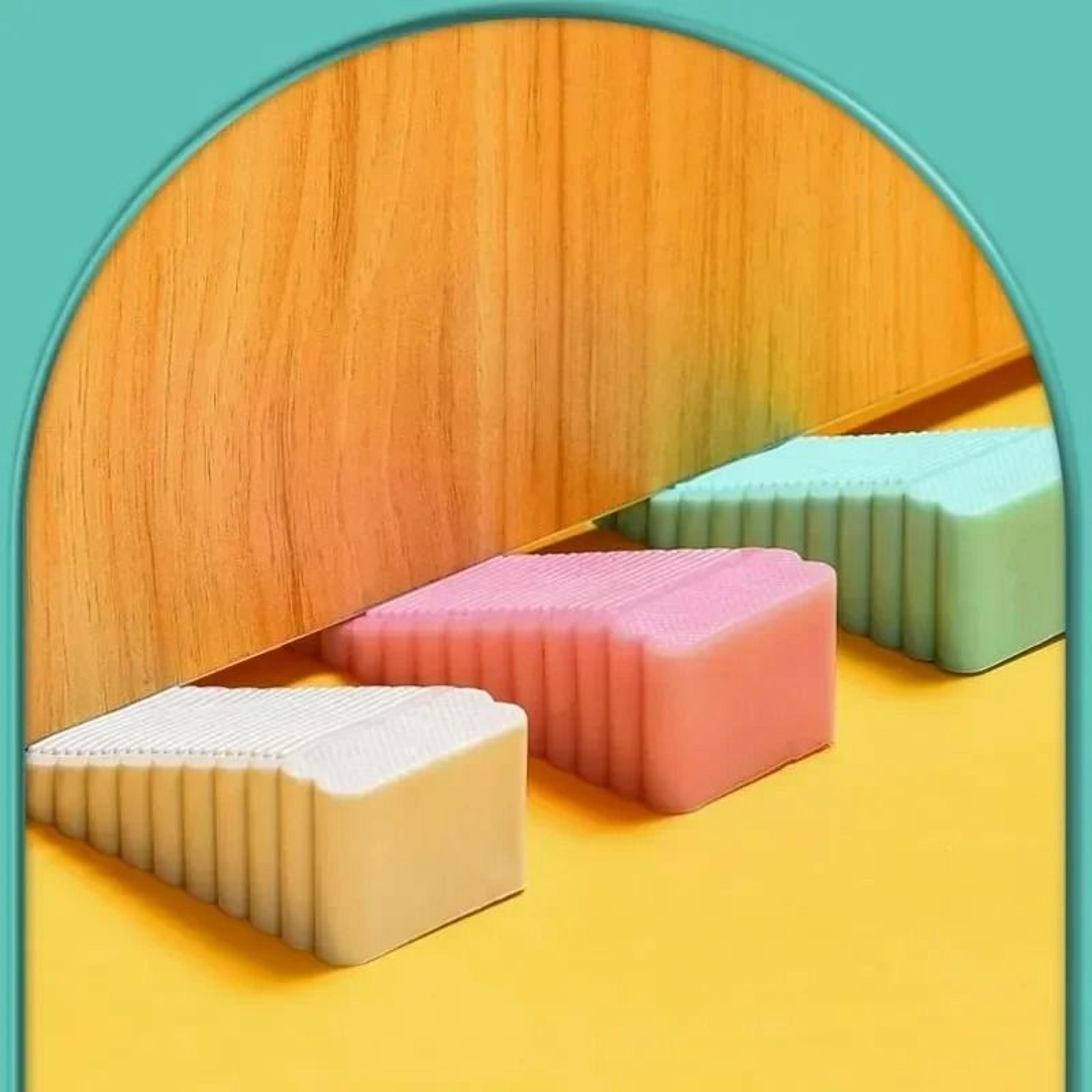 heavy-duty non-slip silicone wedge door stopper & wall protector