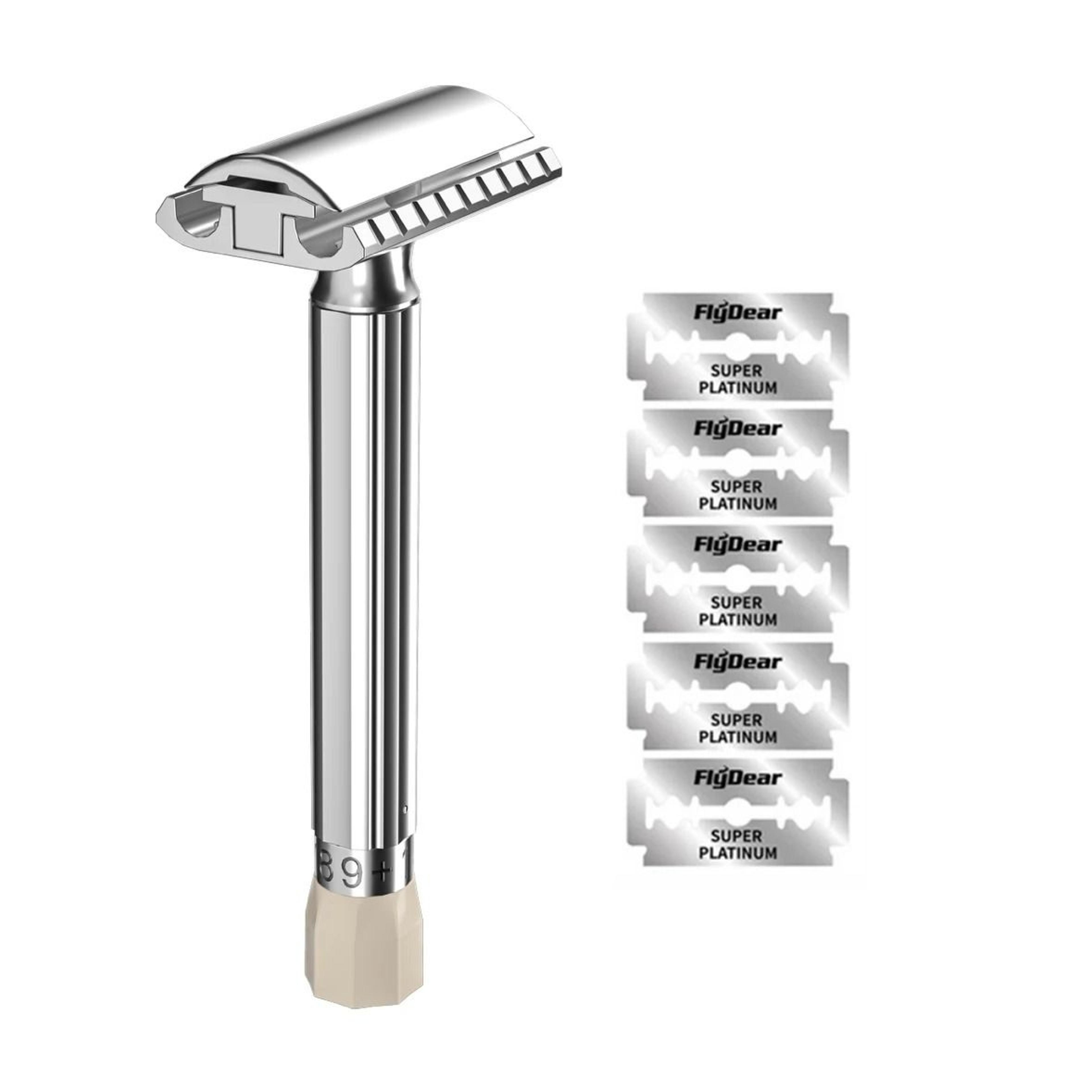 9-speed adjustable zinc alloy safety razor kit with 5 replacement blades