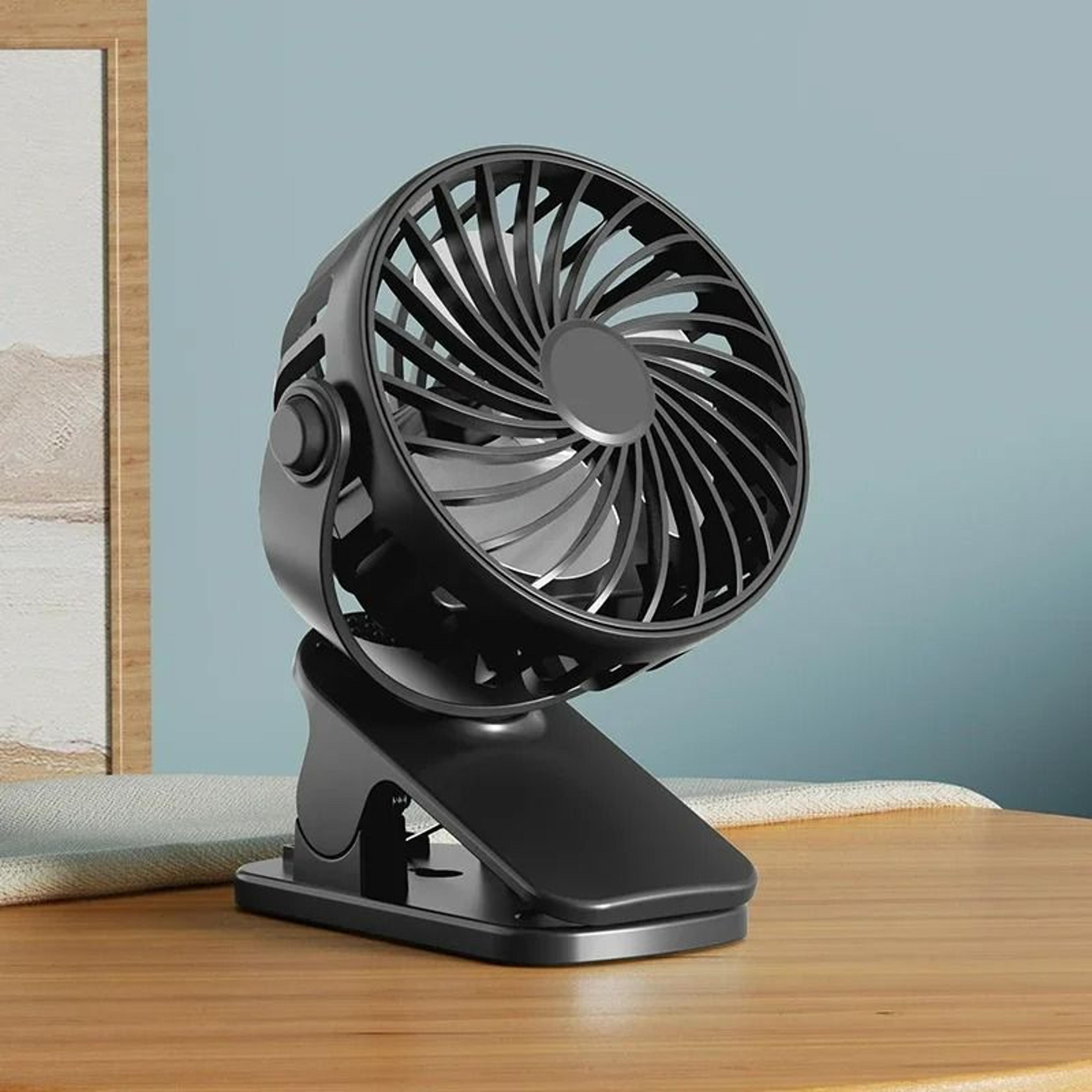 720° rotatable portable rechargeable clip & hanging fan with integrated led night light
