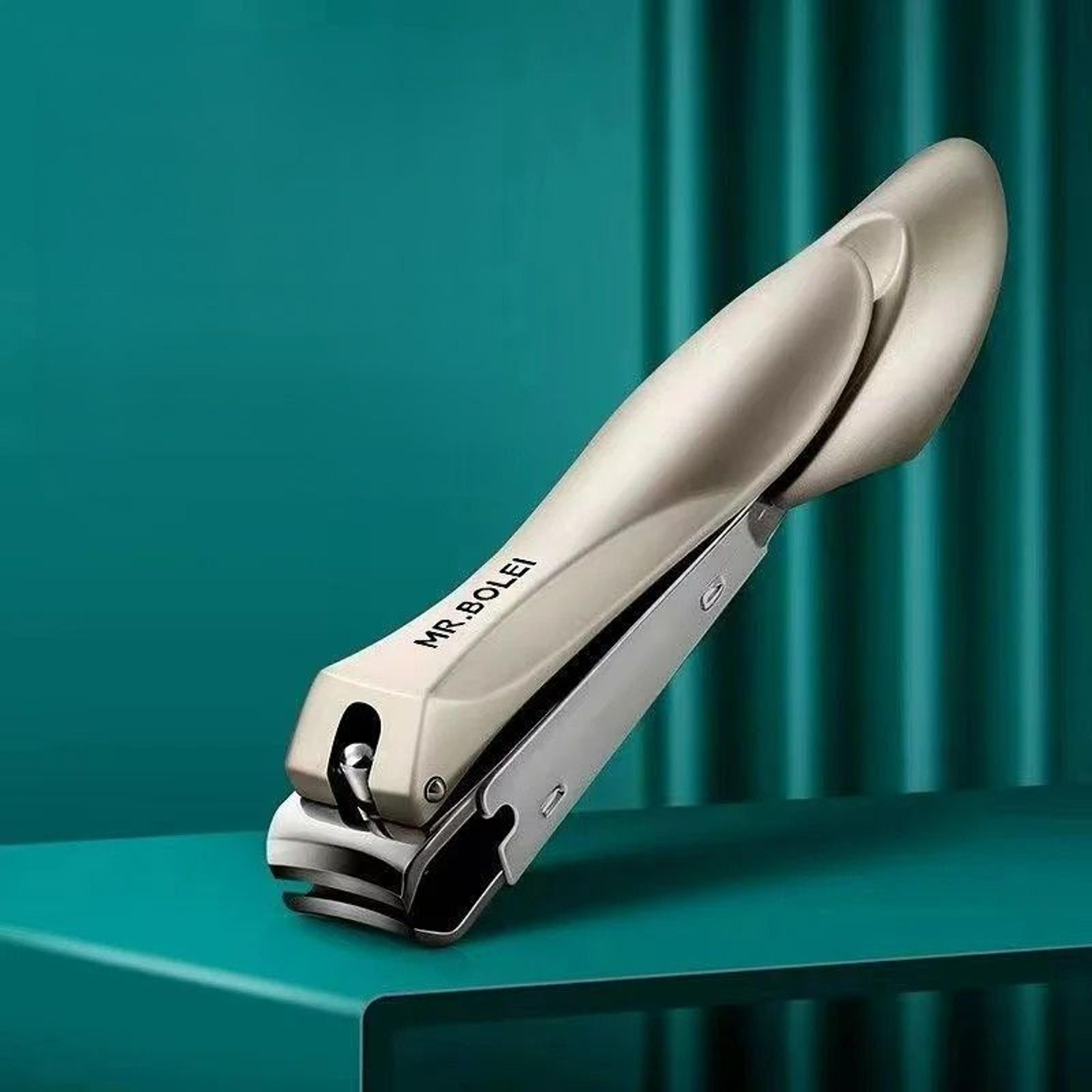 anti-splash stainless steel nail clipper set with integrated storage shell