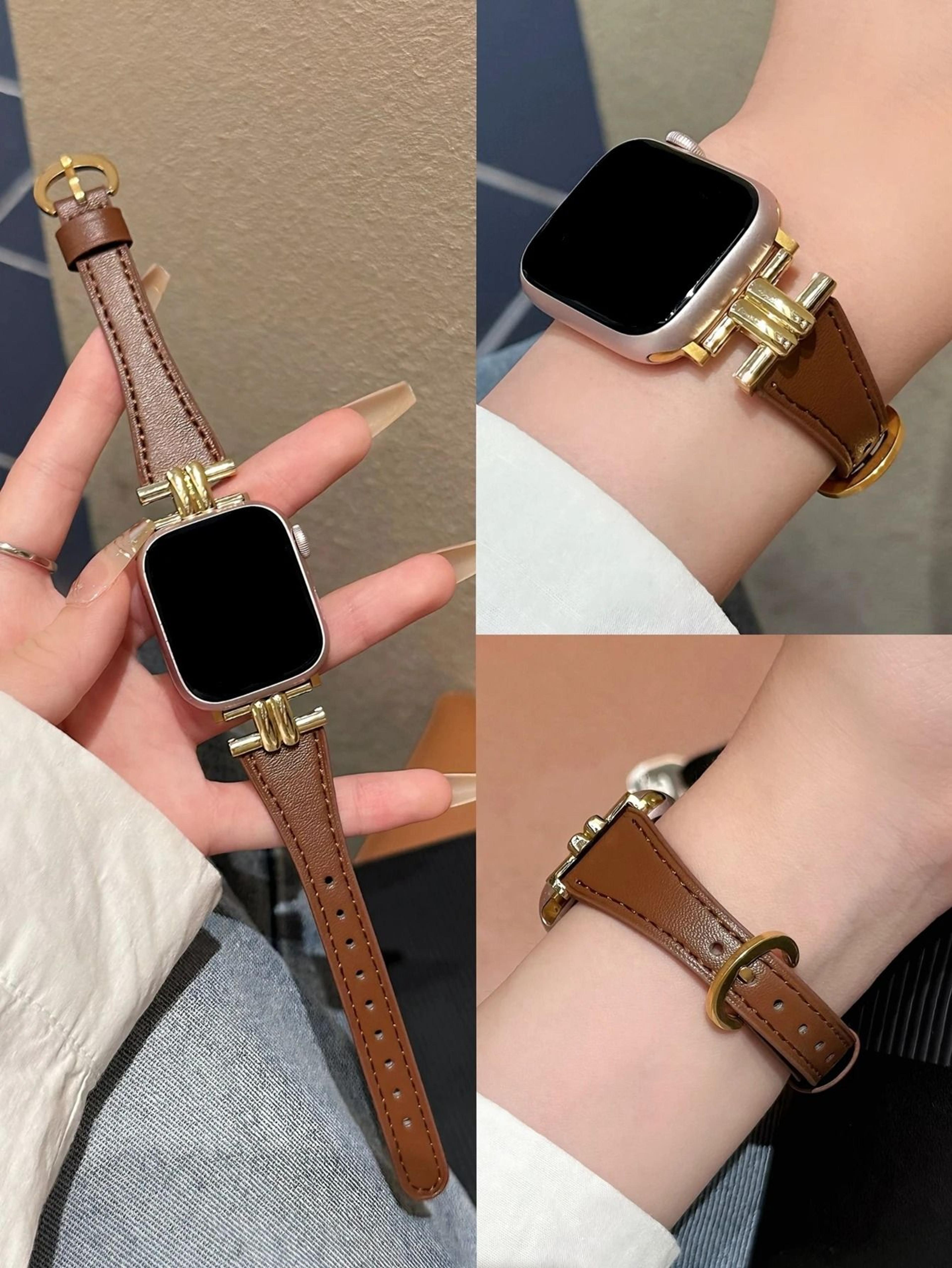 magnetic leather loop watch strap for apple watch series 1 through 11 & ultra
