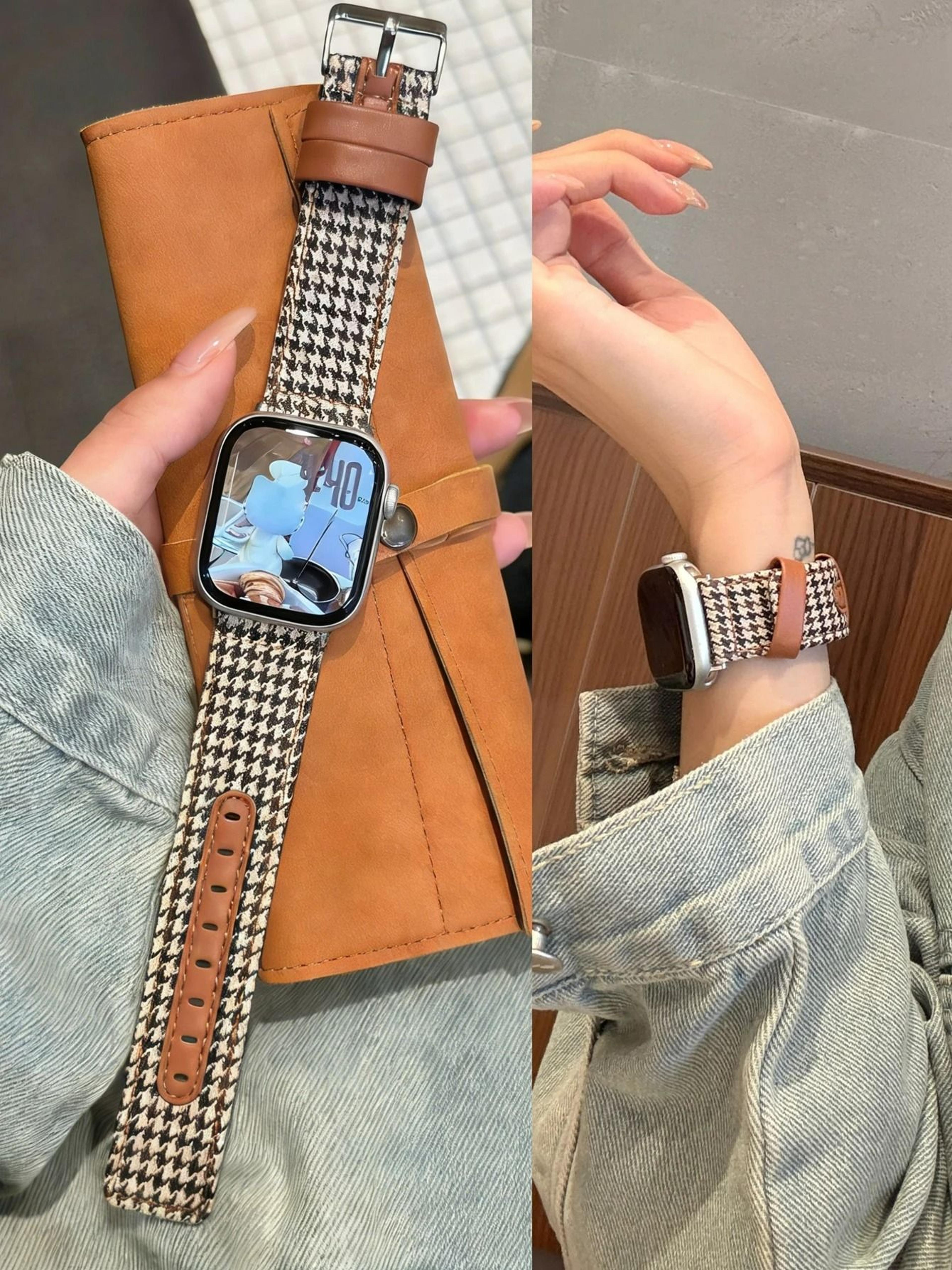 feminine leather loop magnetic strap for apple watch series 1 through 11 & ultra