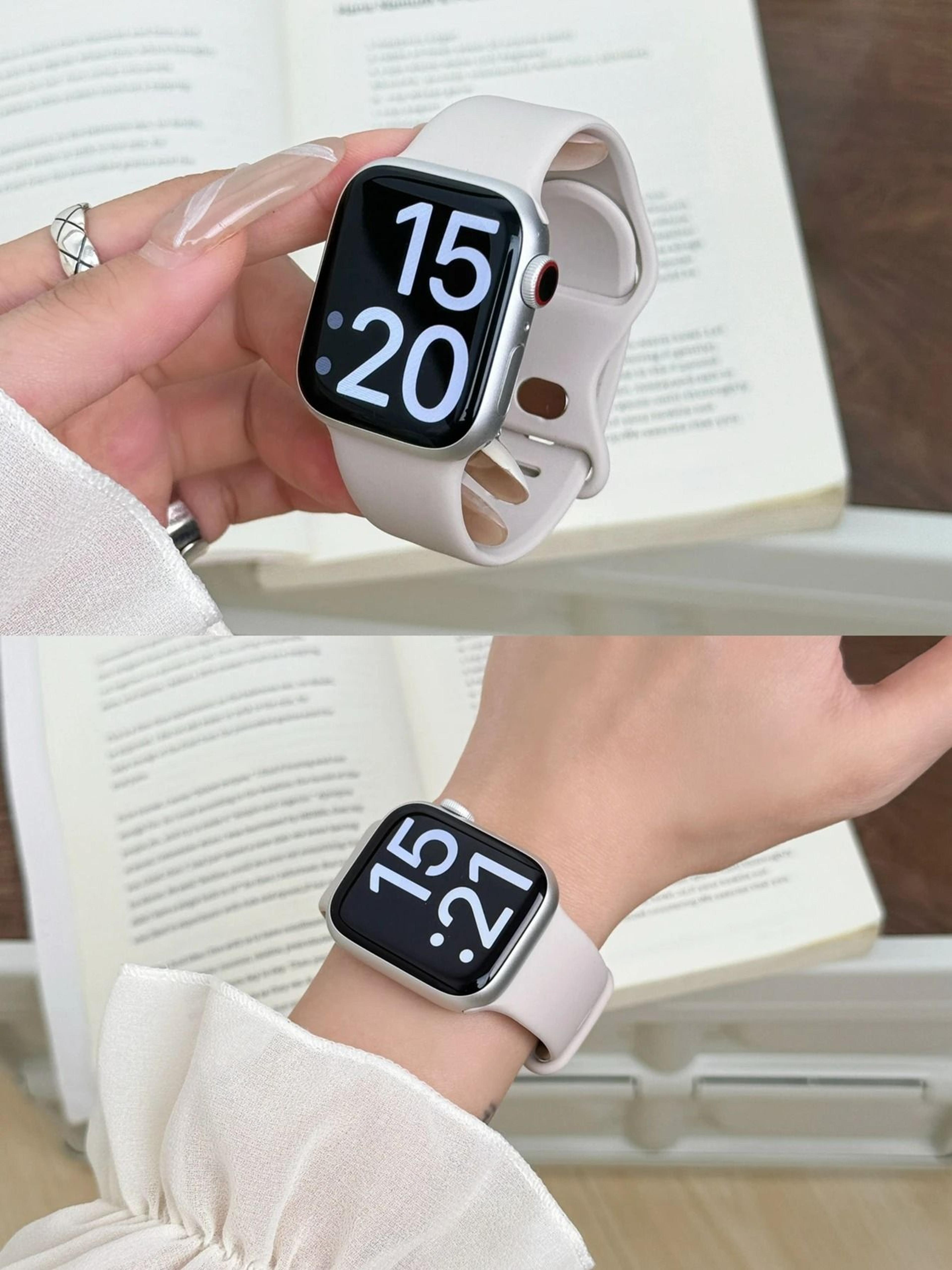 dual-color sport breathable silicone watch strap for apple watch series 1 through 11 & ultra