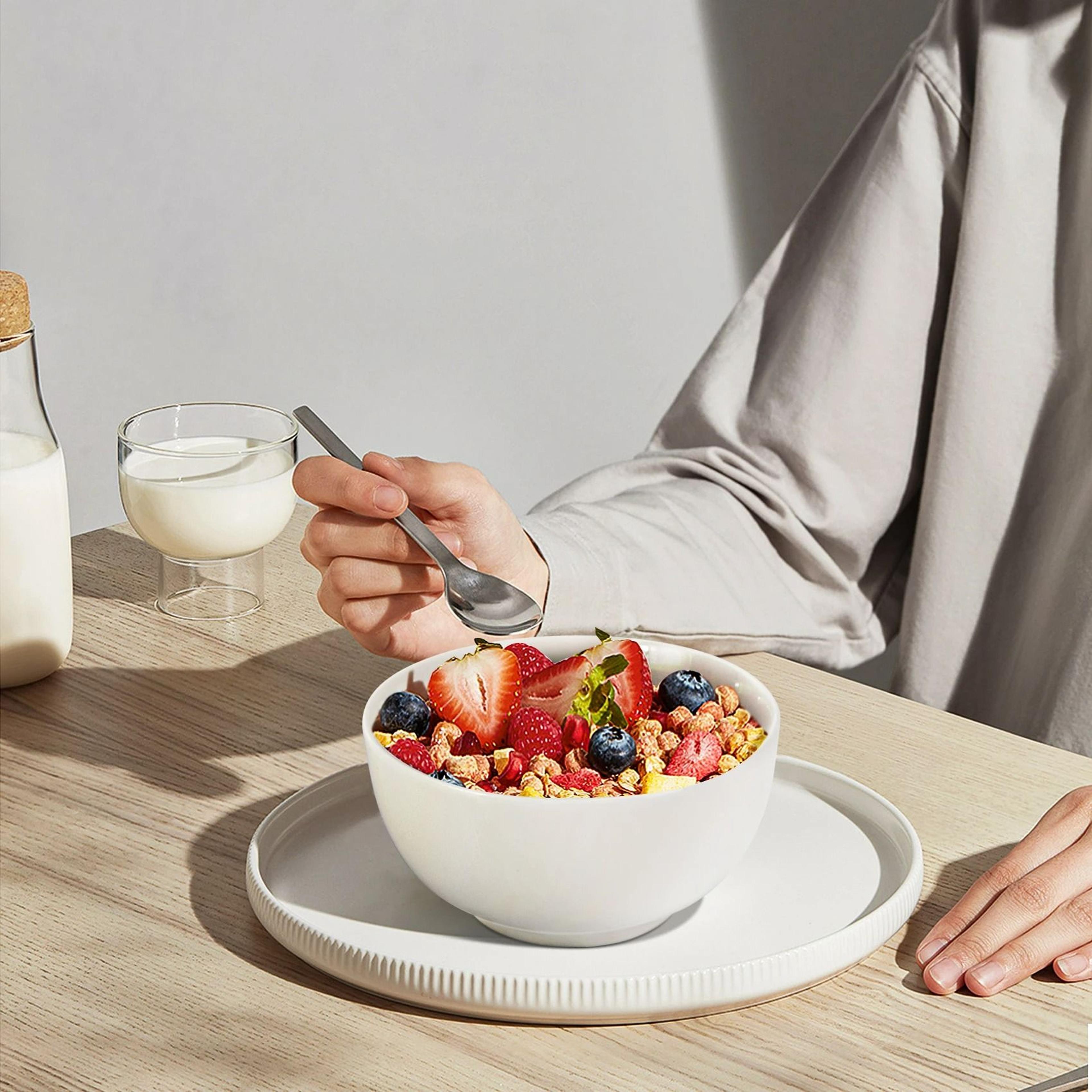 8-pack premium white porcelain 10 oz cereal & soup bowls set