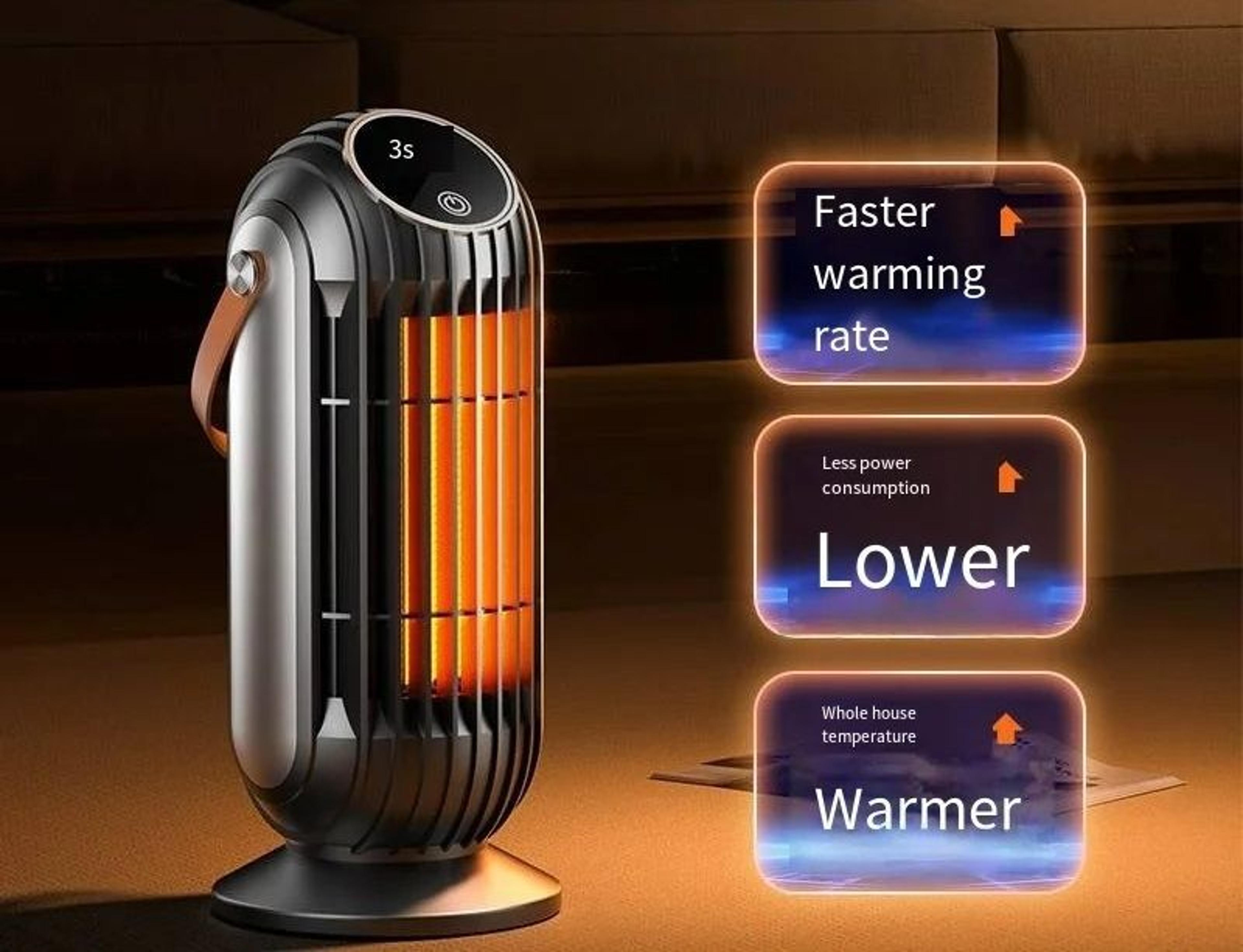 2000w intelligent desktop ptc ceramic space heater