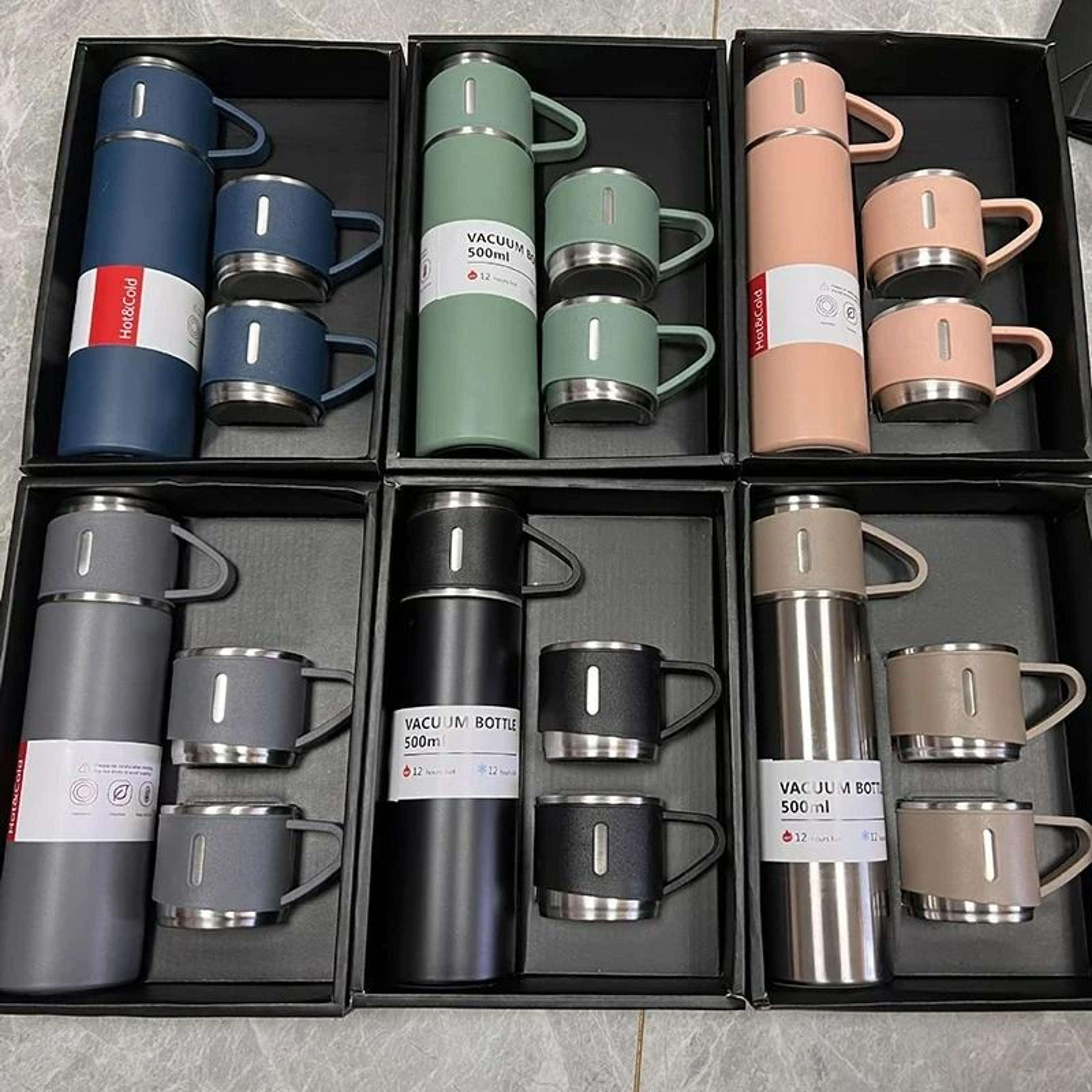stainless steel vacuum flask gift set