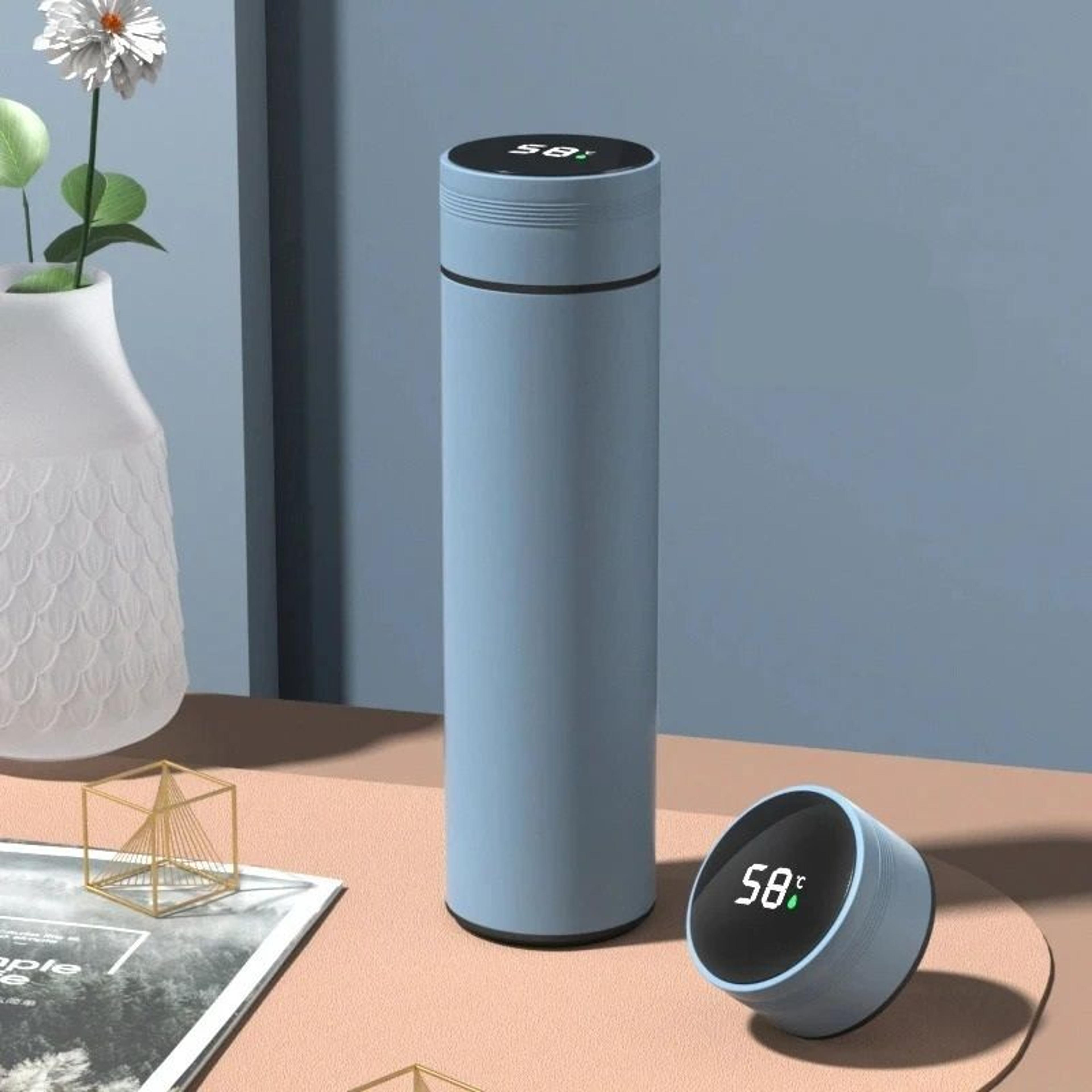 smart led temperature display stainless steel thermos bottle