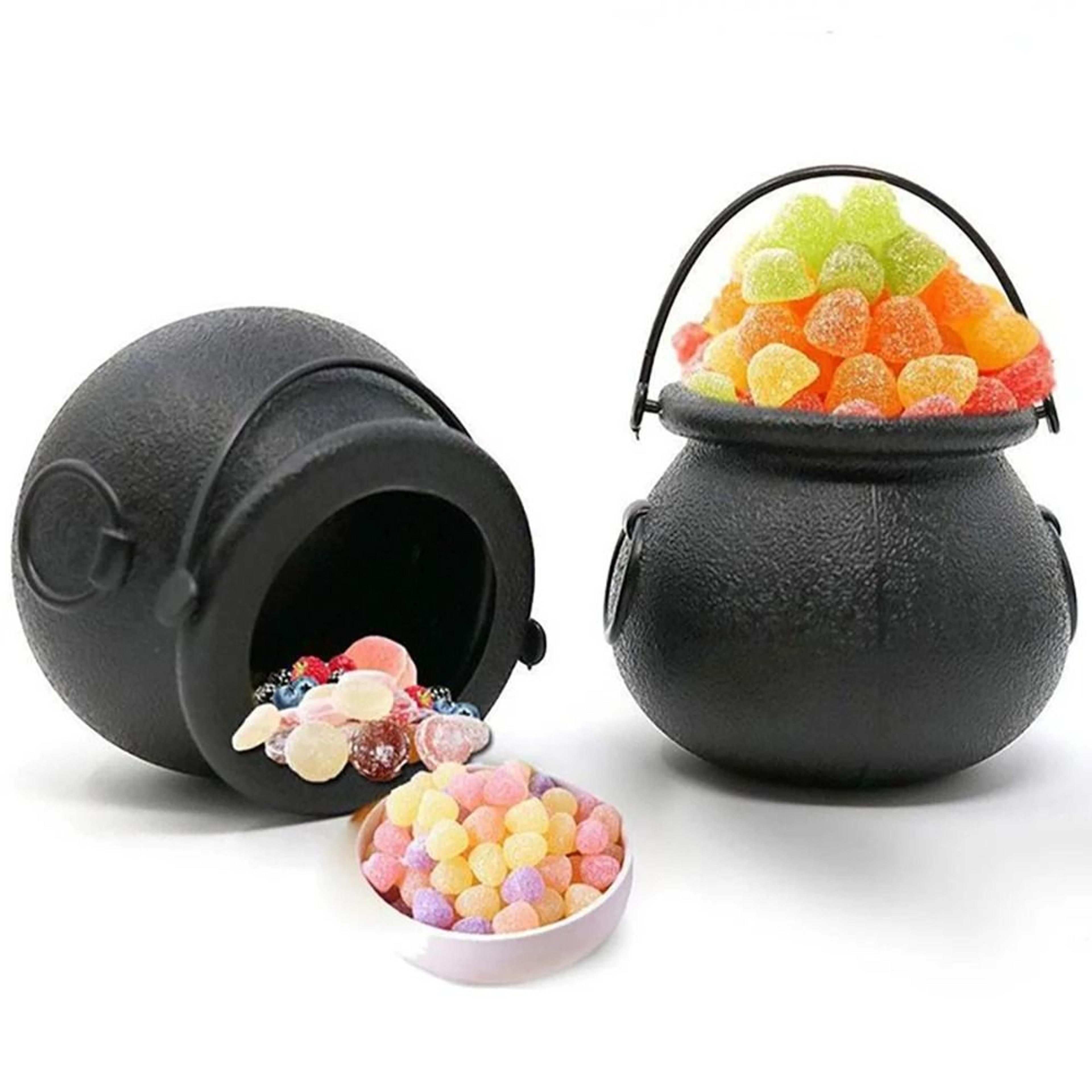 12-piece mini halloween black witches cauldron candy buckets