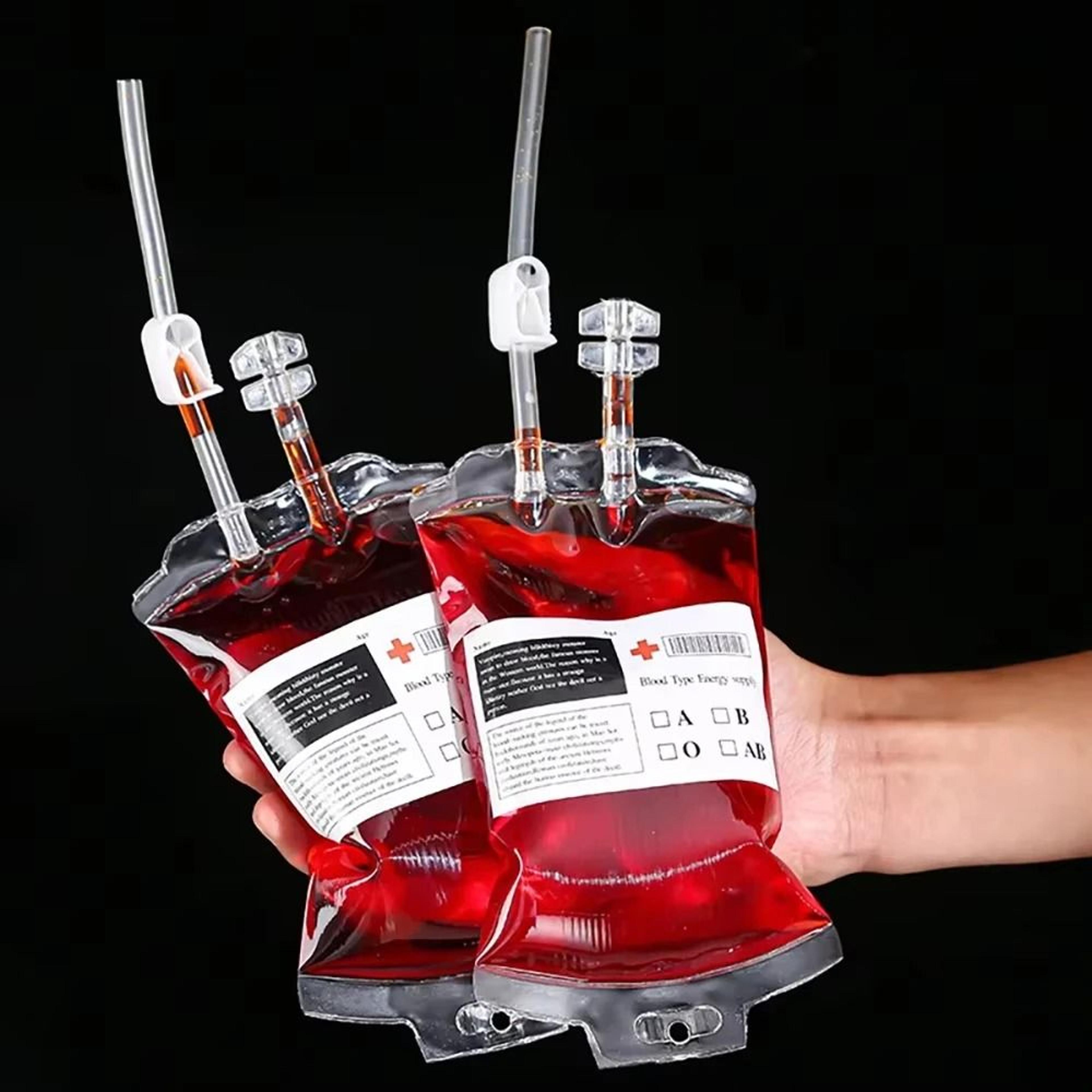 10-piece 350 ml halloween reusable drinkable blood bag container props