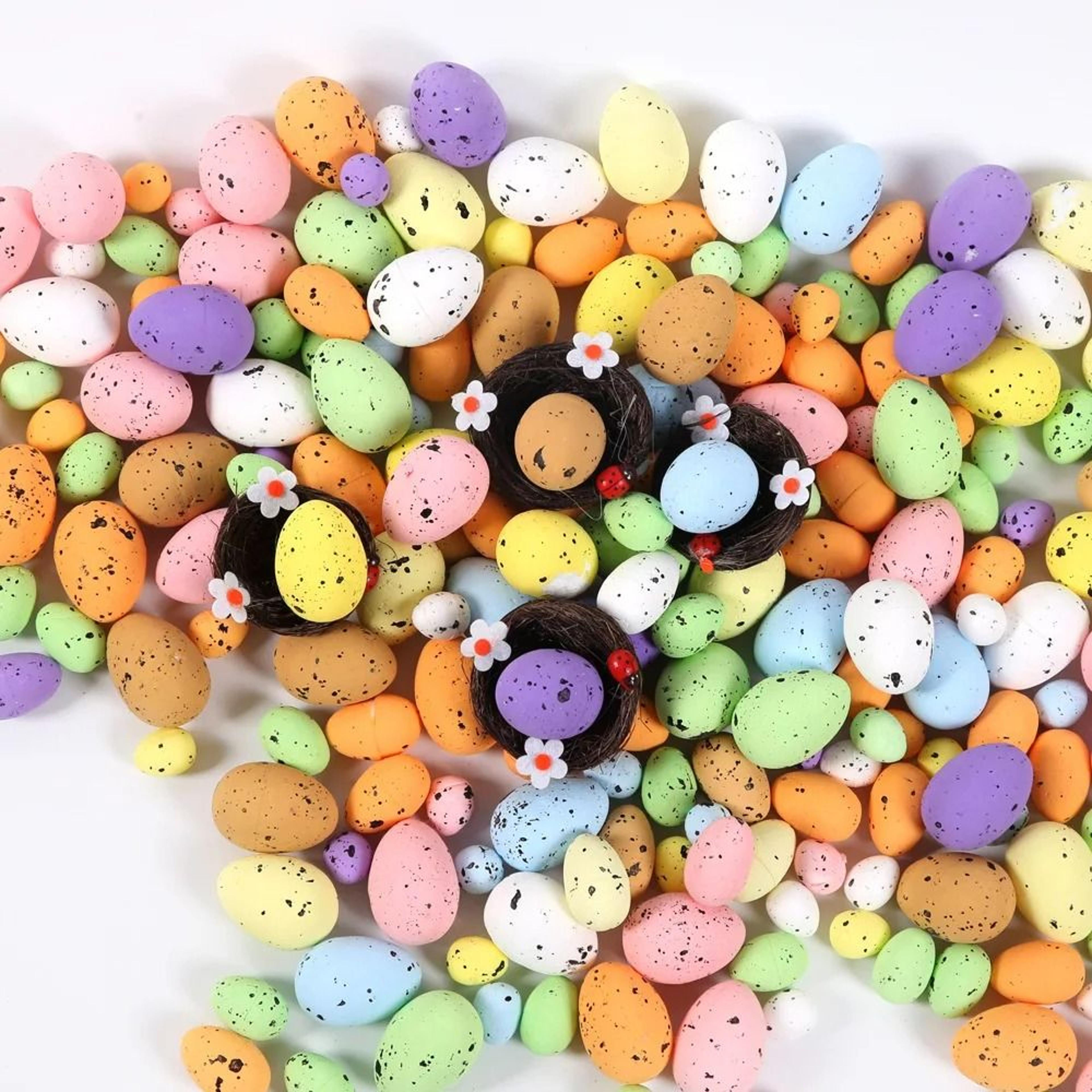 20-piece painted foam easter eggs & speckled bird egg craft decor
