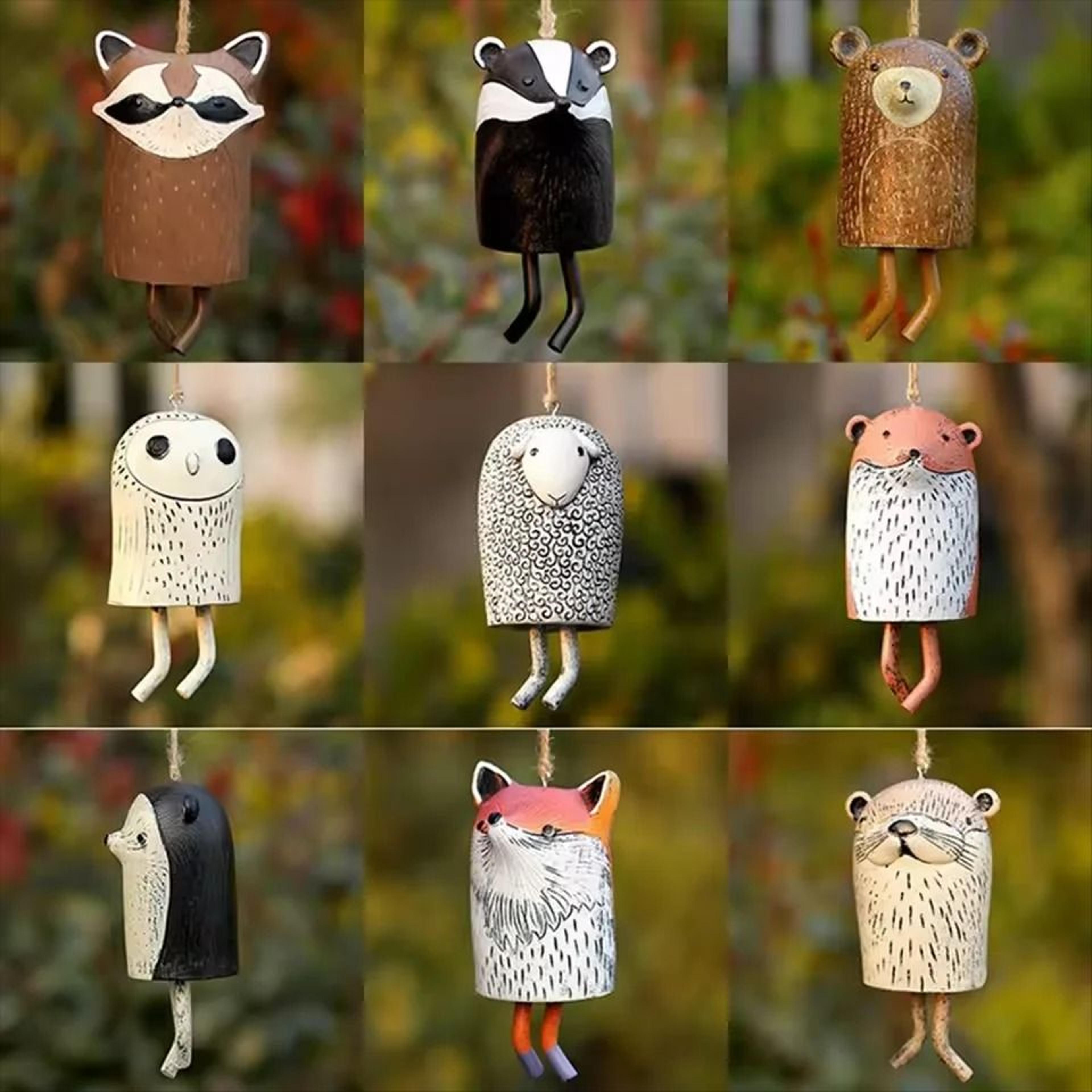 cute animal resin wind chime & pet pendant garden decor