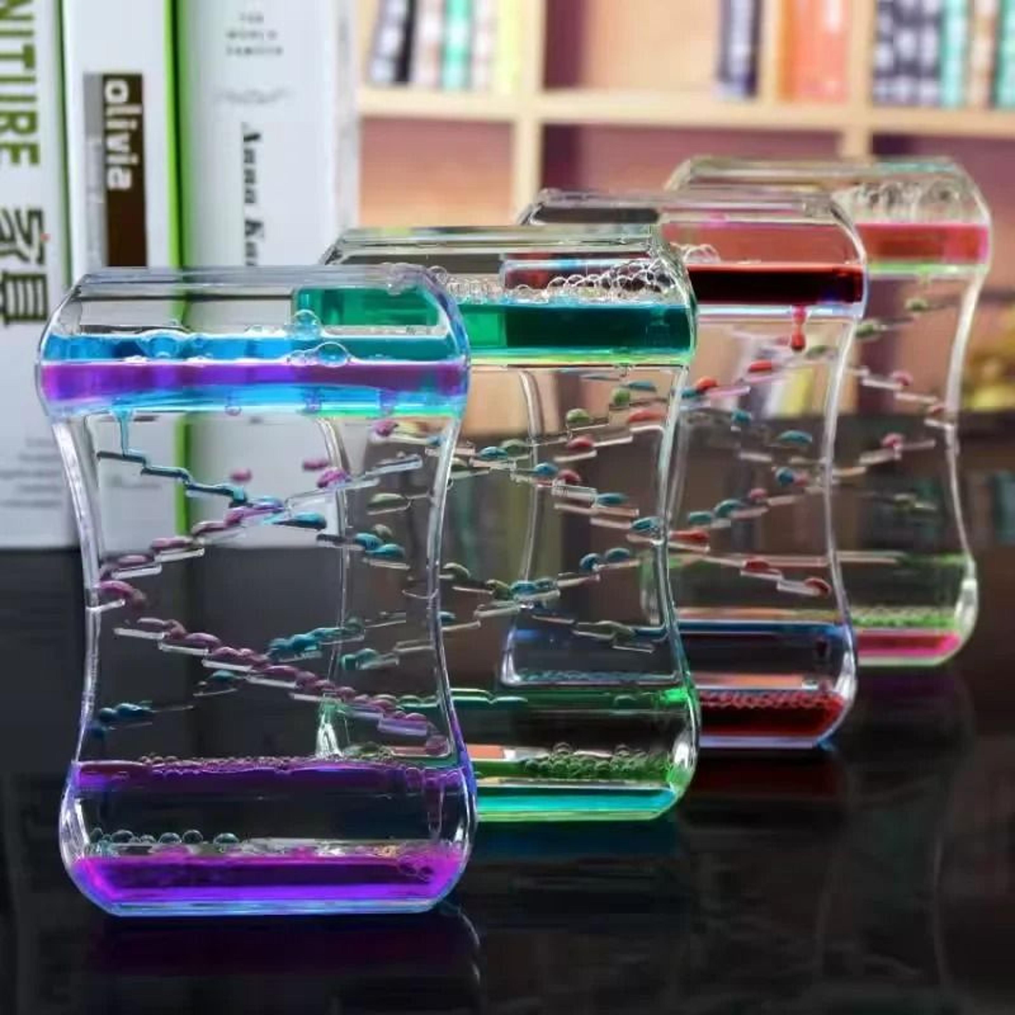 creative two-color liquid motion oil drop ladder timer