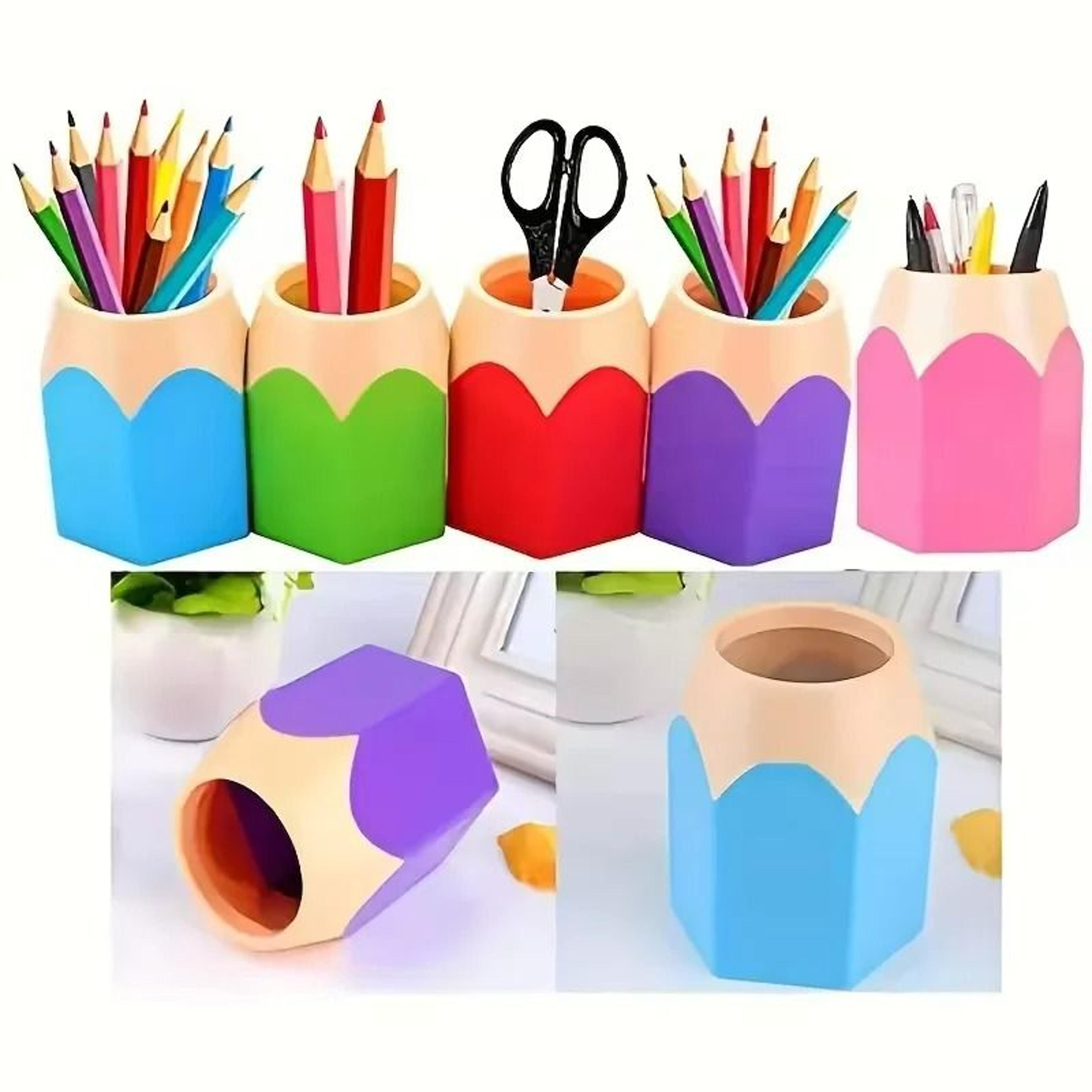 desktop pen holder & makeup brush organizer container