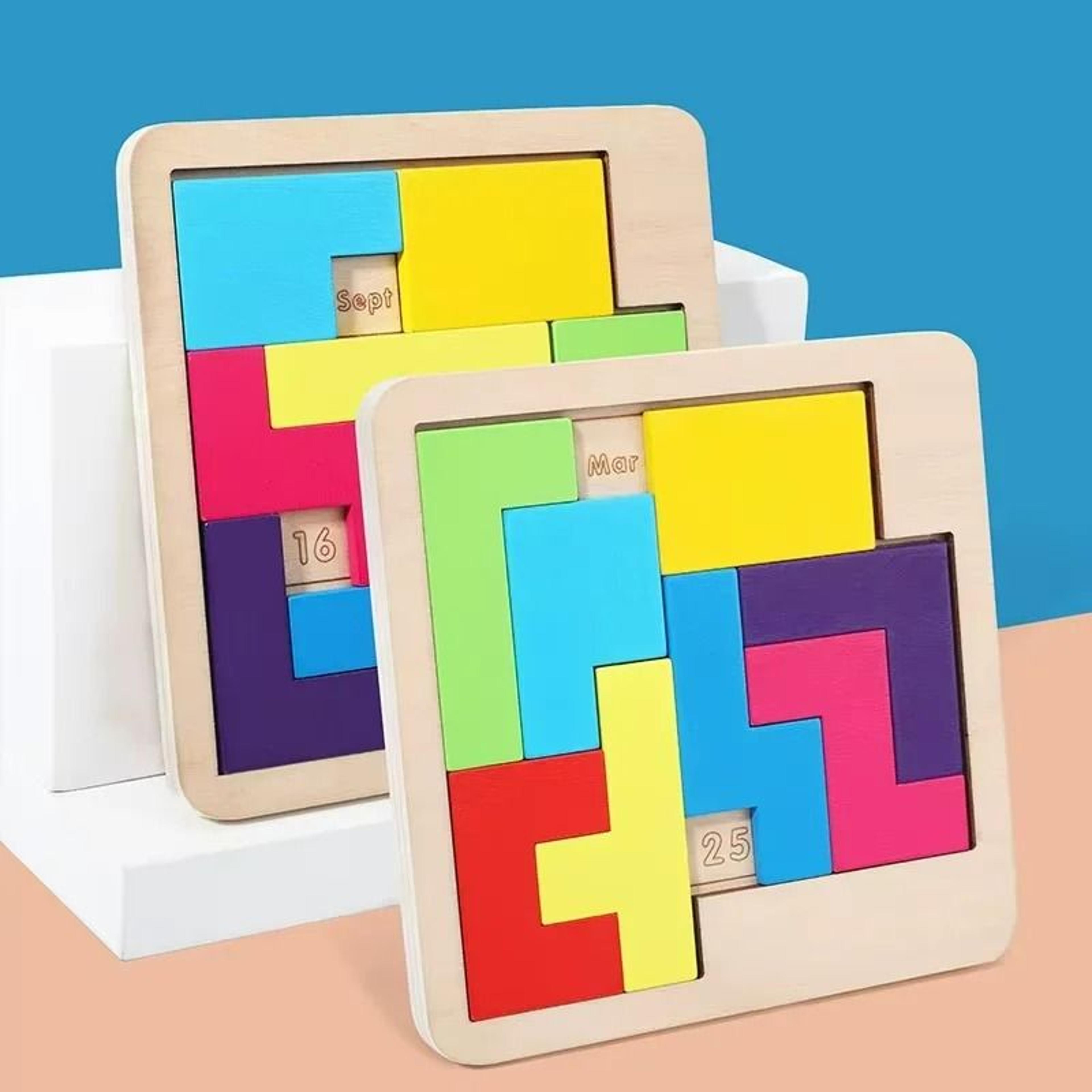 wooden daily calendar puzzle & wooden tangram brain teaser