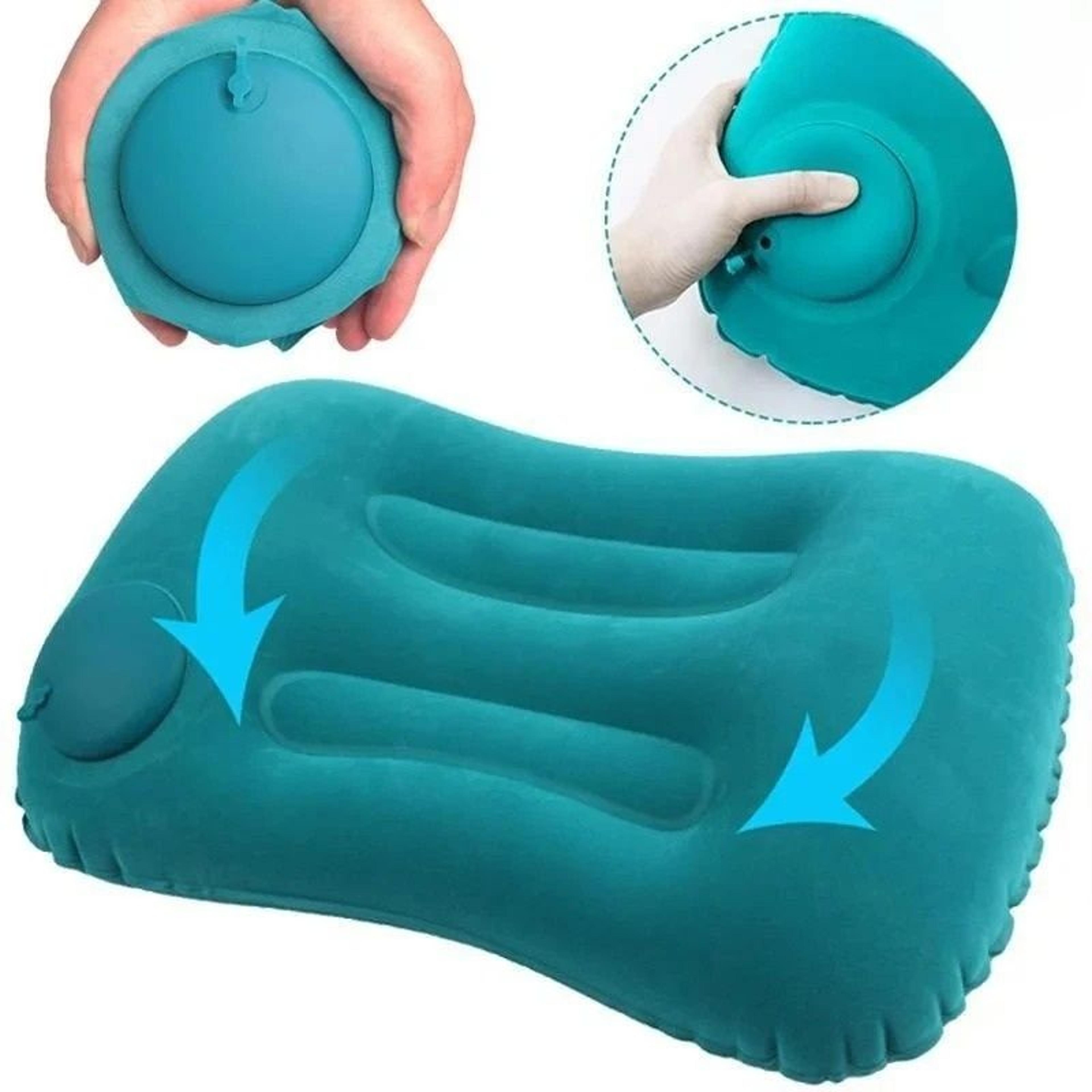 flocked inflatable square travel & camping pillow