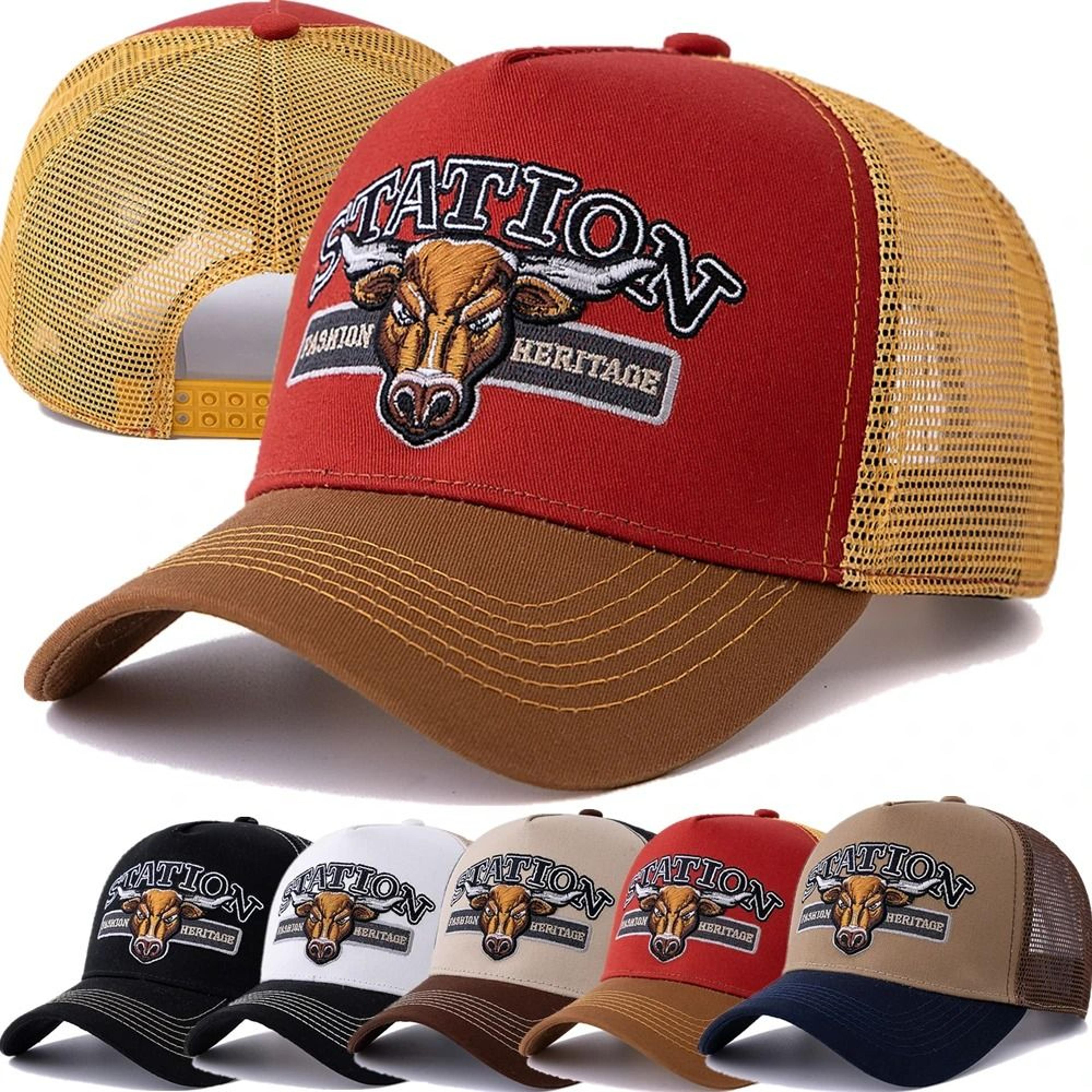 unisex summer breathable mesh bulls head patch trucker hat