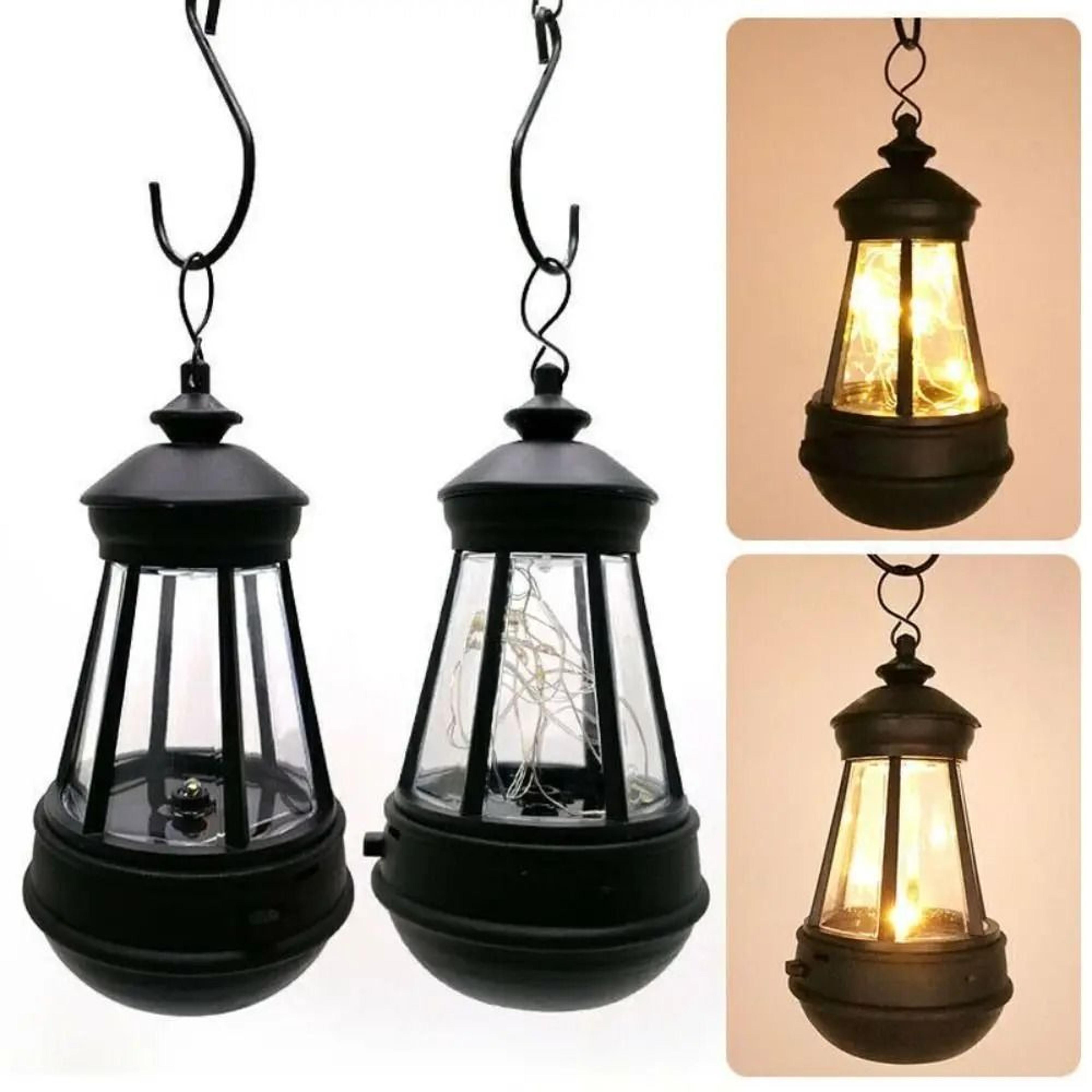 outdoor solar-powered hanging lighthouse decor lantern