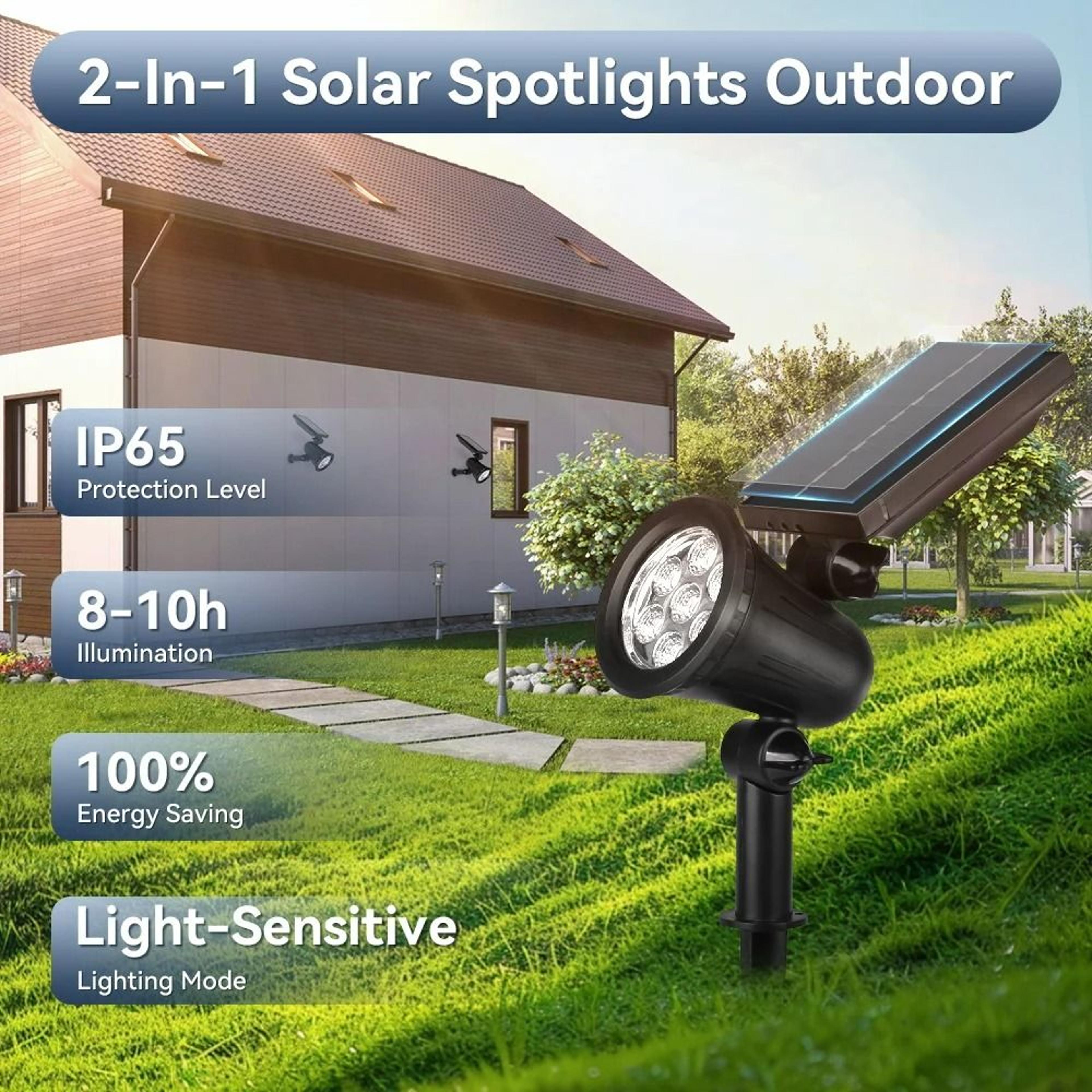 outdoor solar landscape spotlight & pathway accent lamp