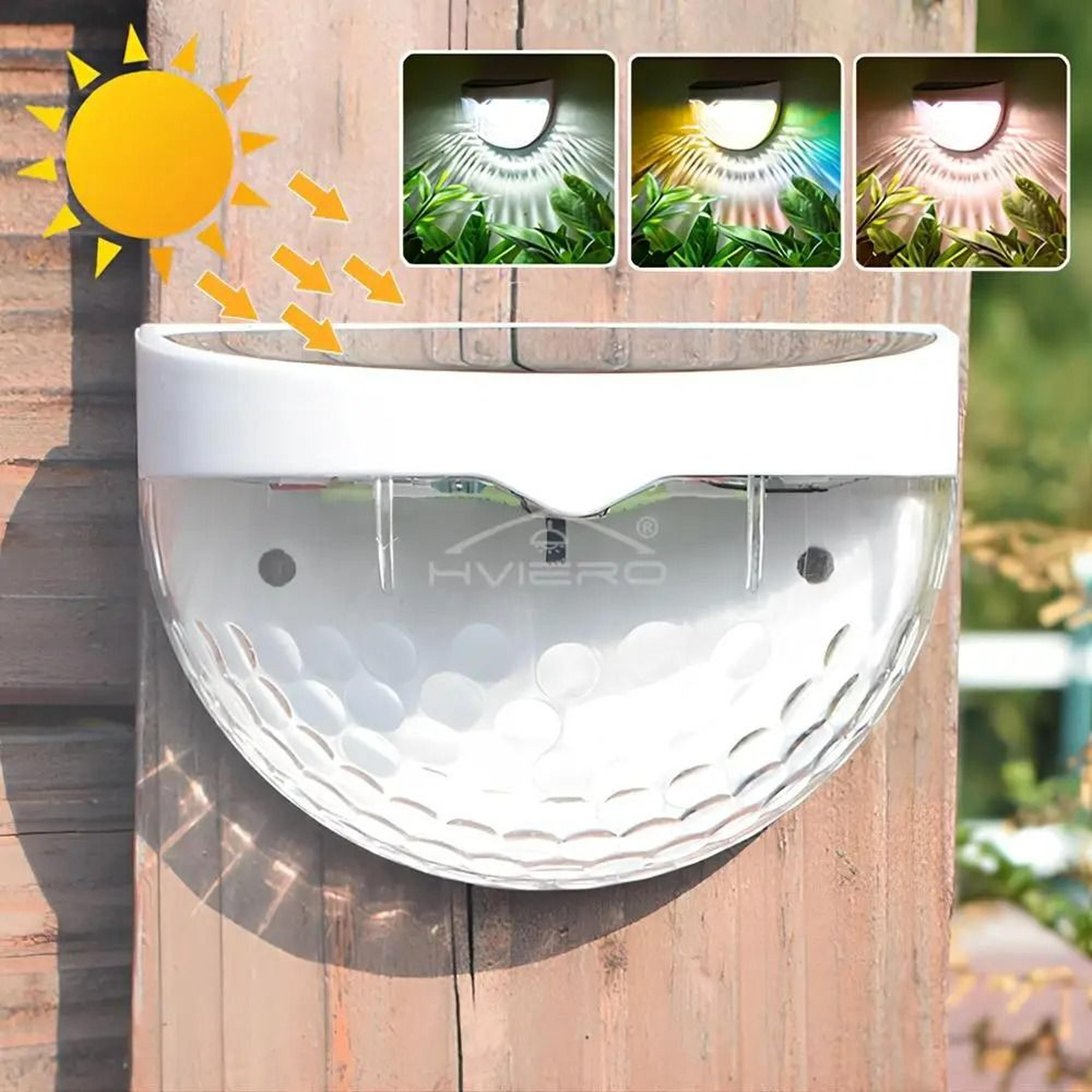 outdoor solar 6-led half-round ladder & fence step lights