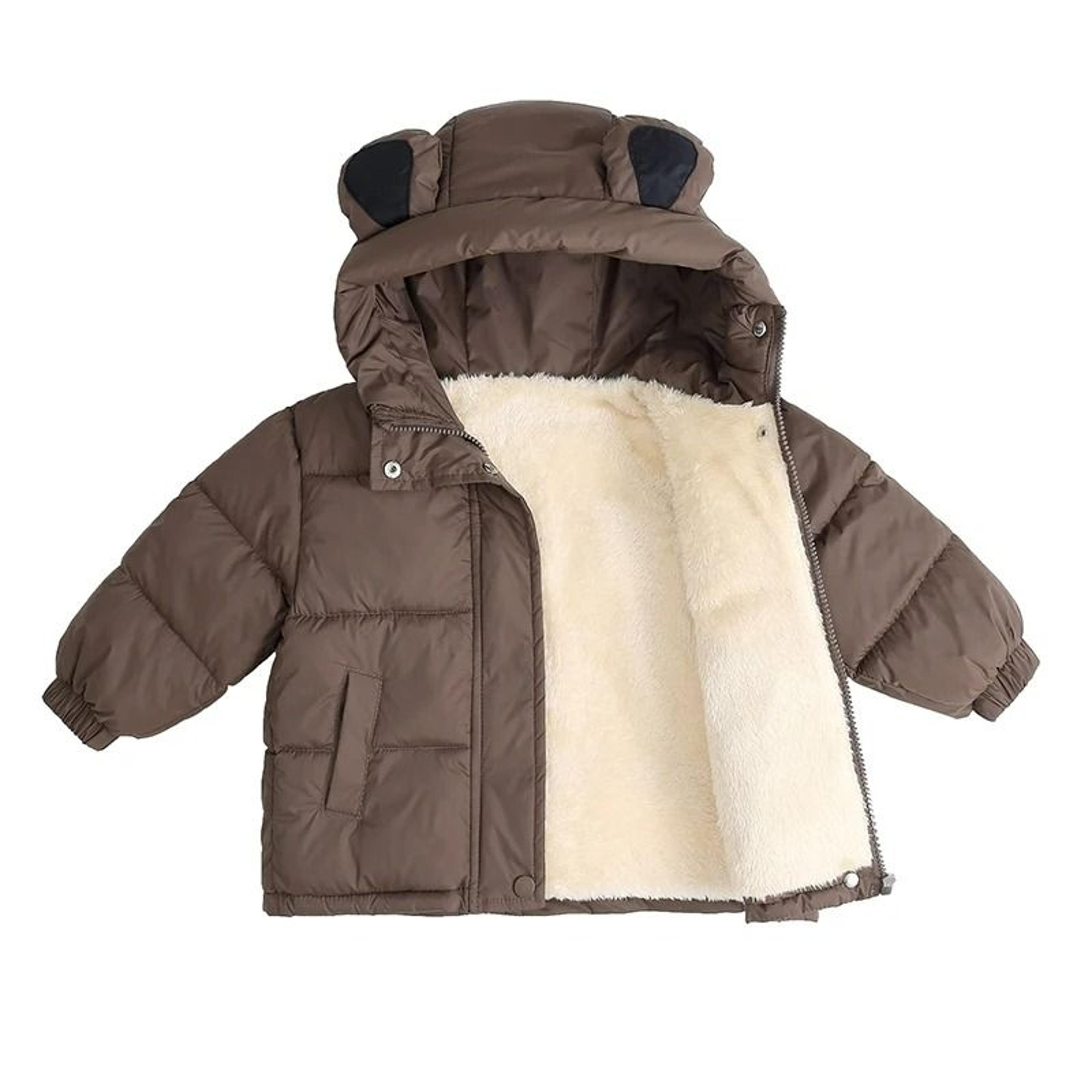 kids' hooded thickened down-cotton winter puffer jacket