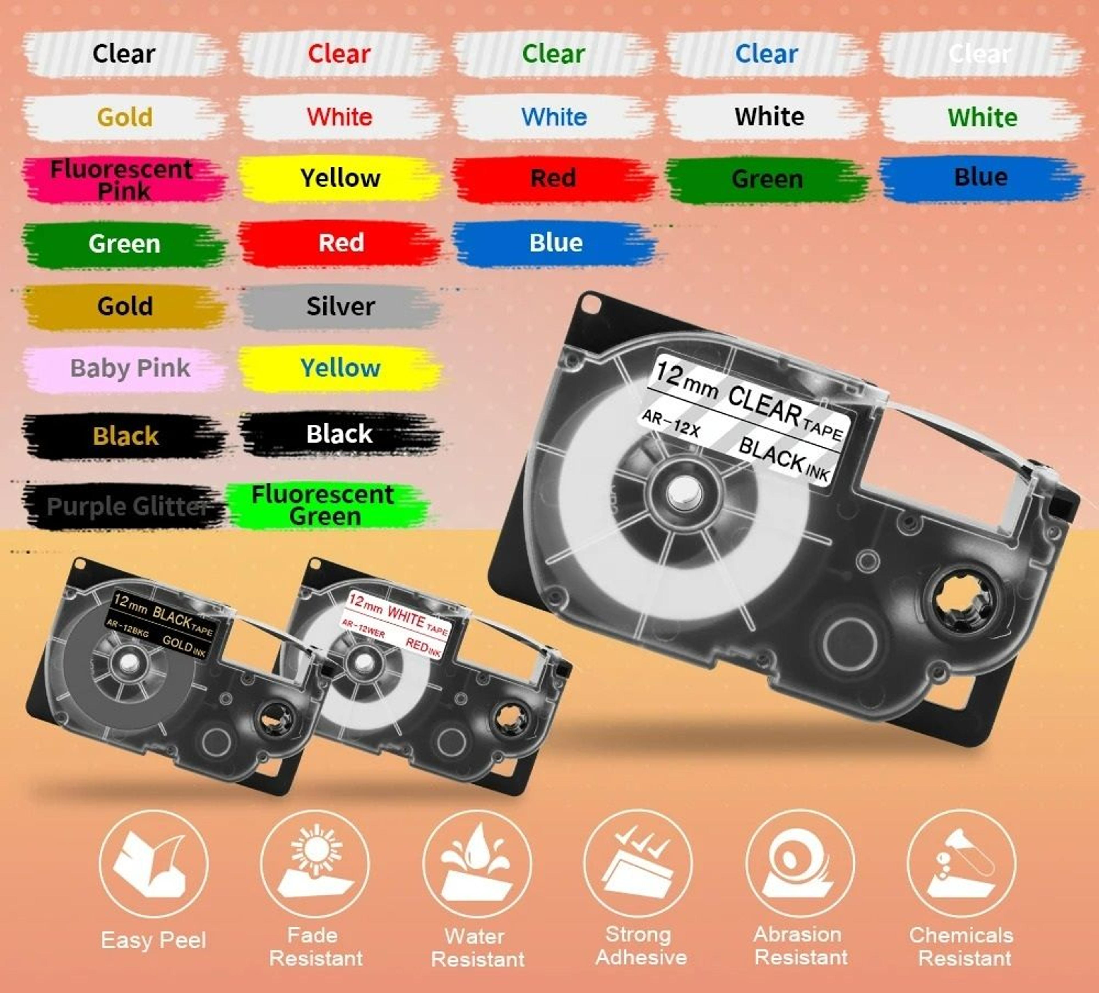 multi-color synthetic thermal label tape refill