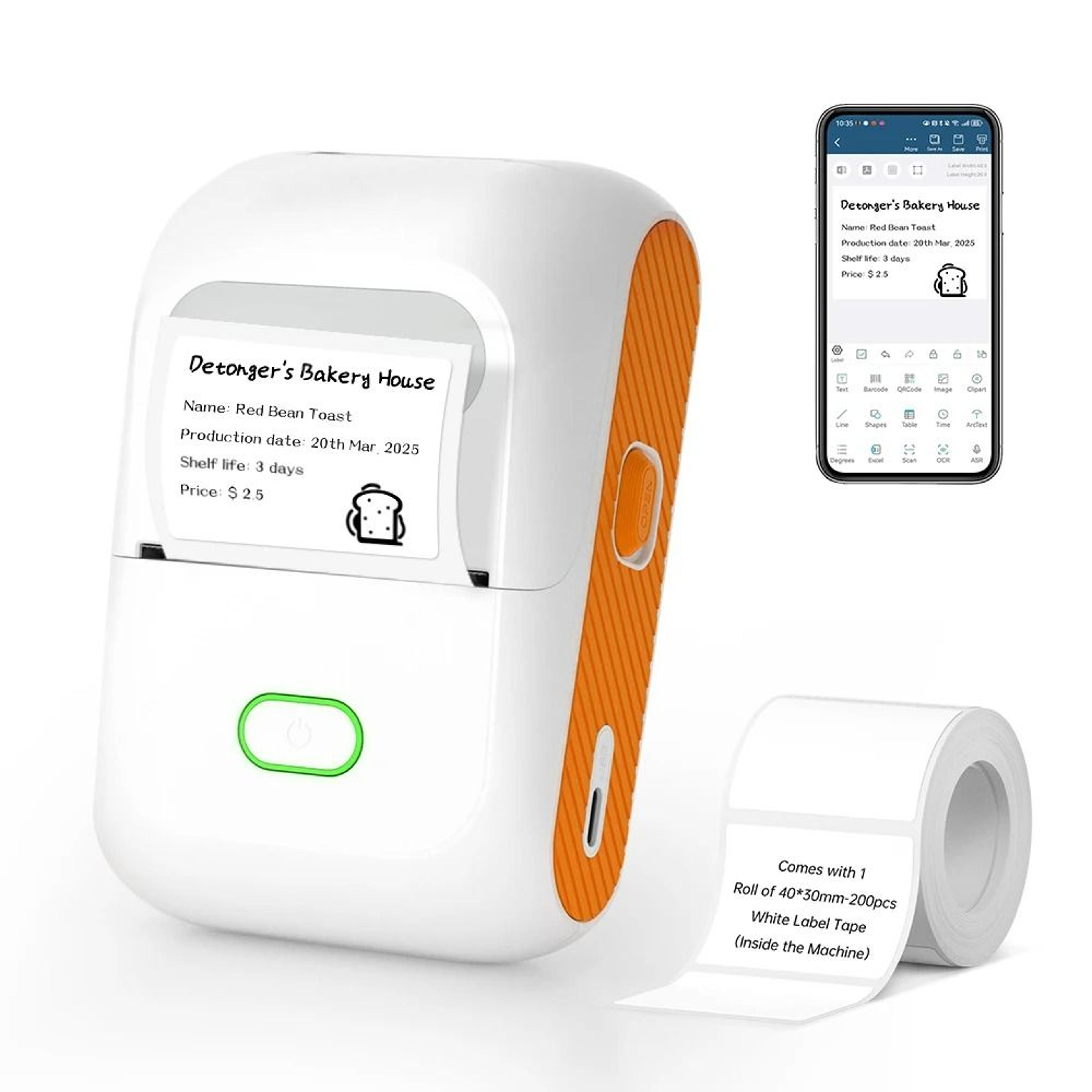 mini wireless bluetooth thermal label printer