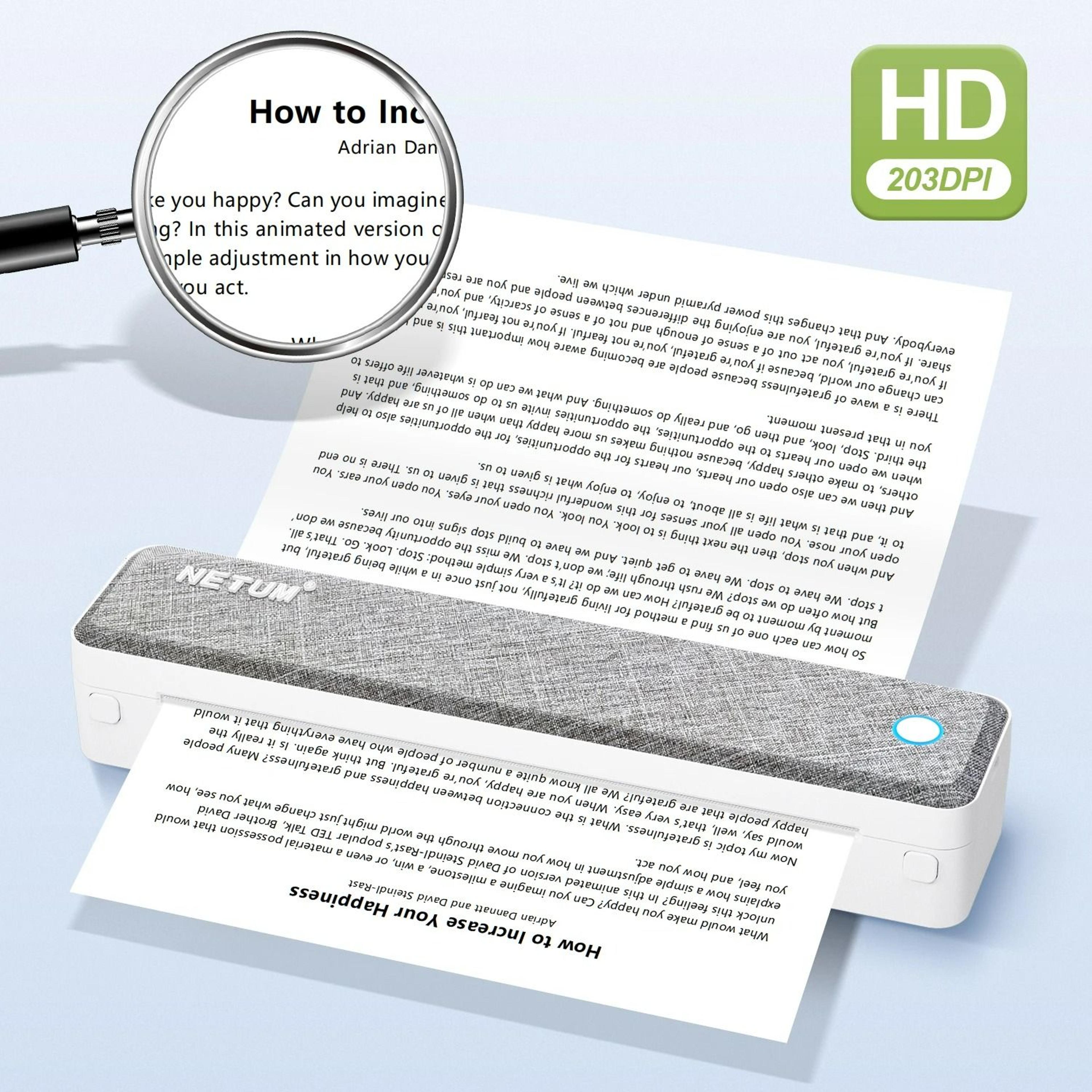 portable inkless a4 thermal document printer