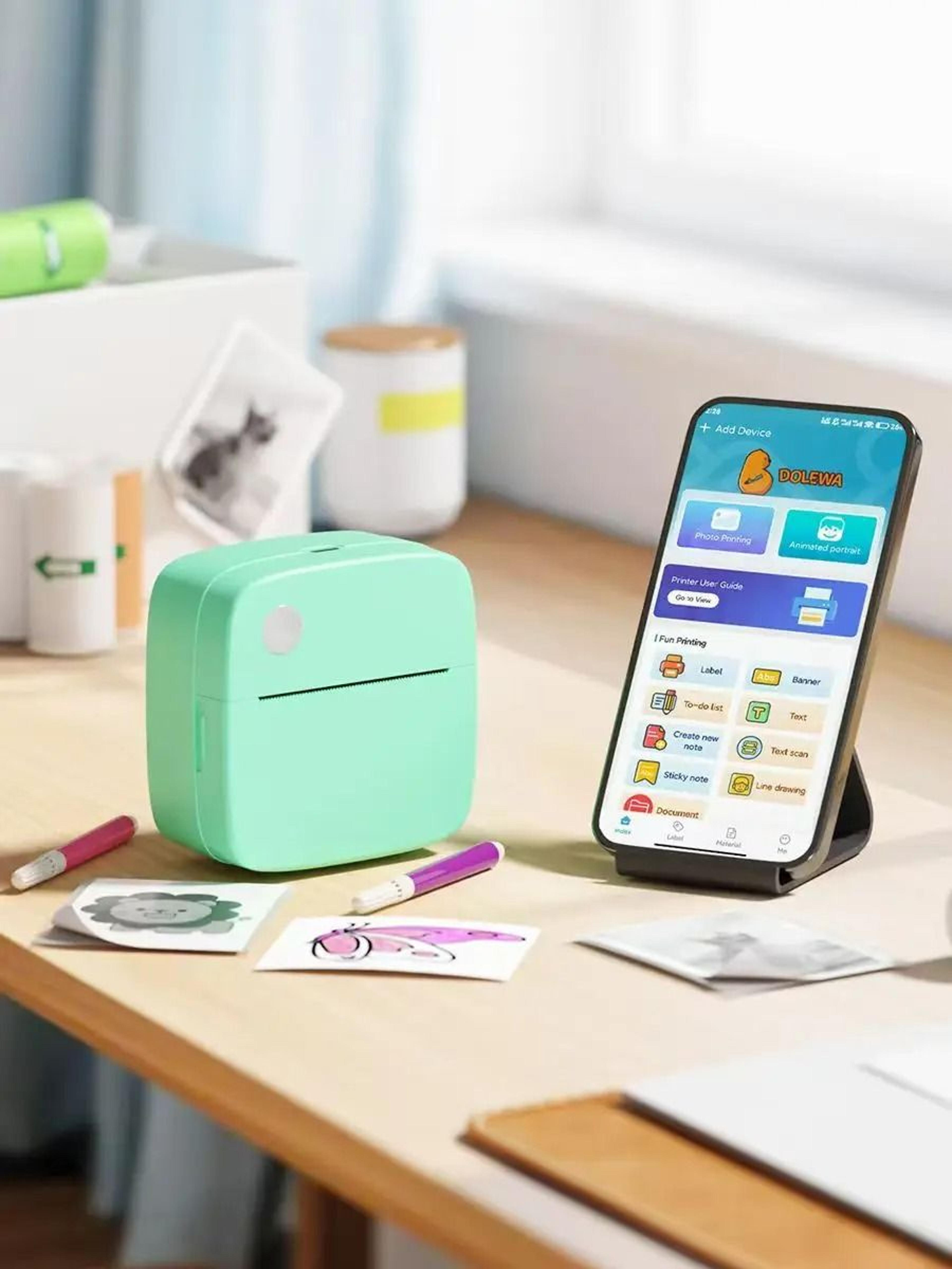 portable mini bluetooth thermal photo & label printer