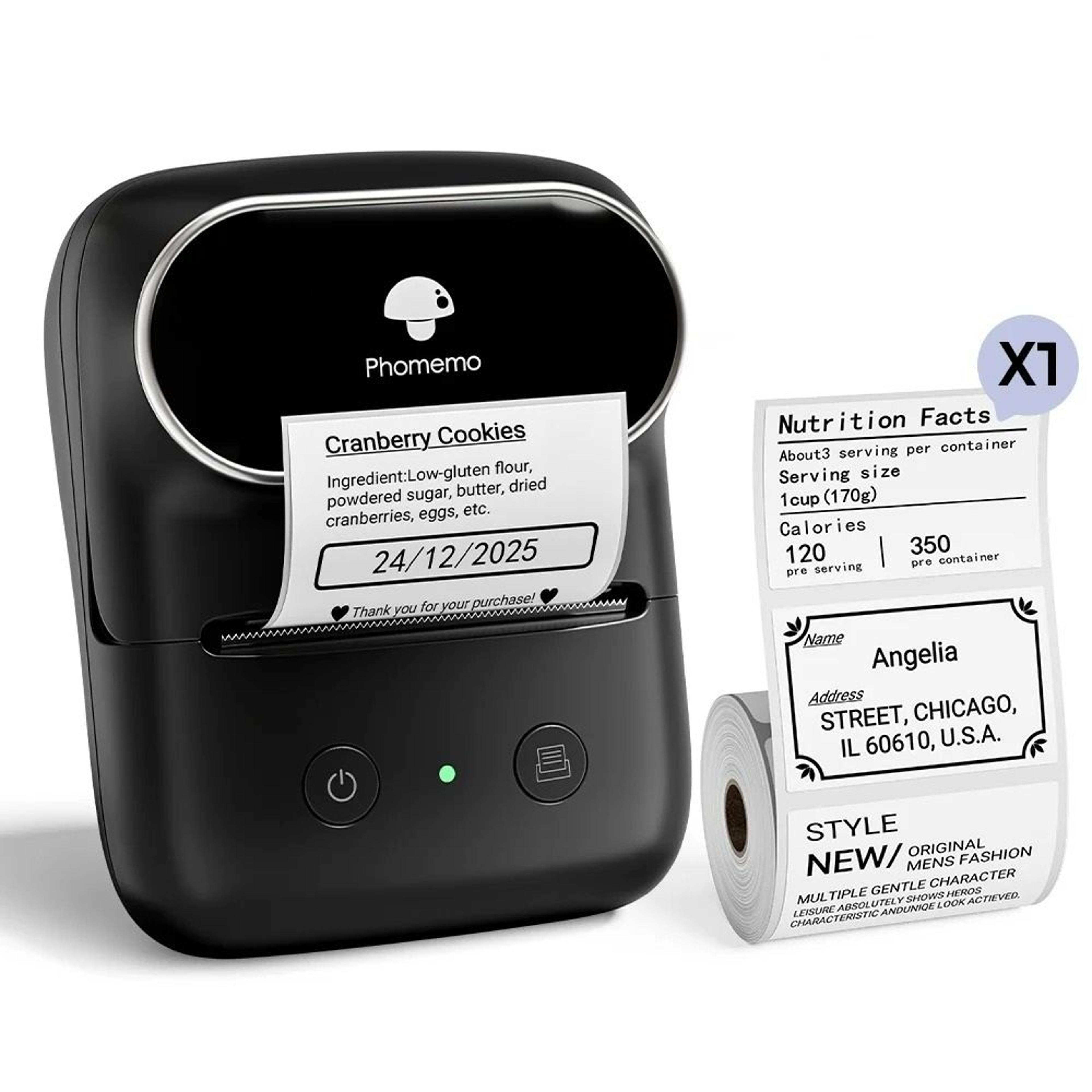 compact handheld wireless bluetooth label printer