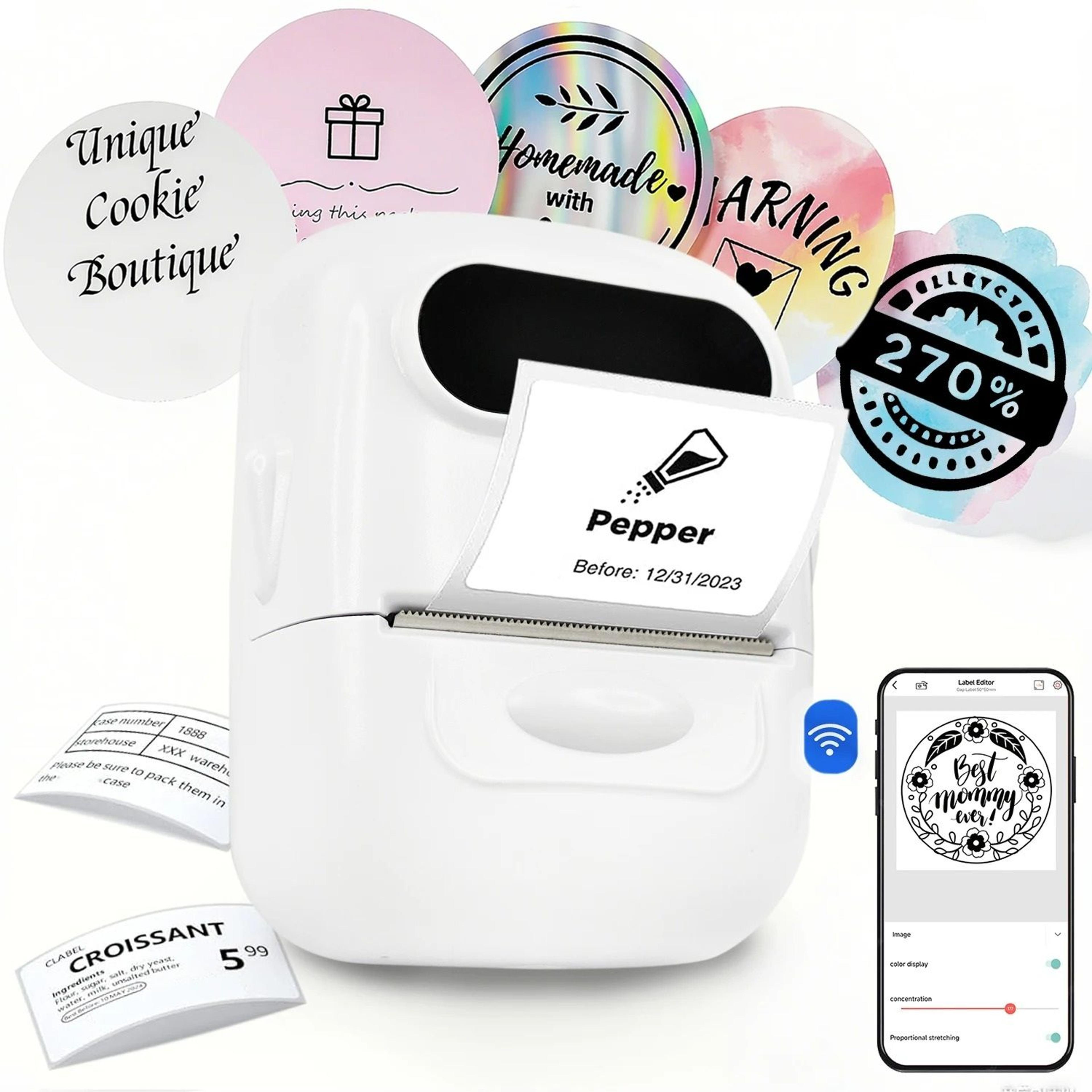 portable desktop direct thermal label printer bluetooth sticker maker