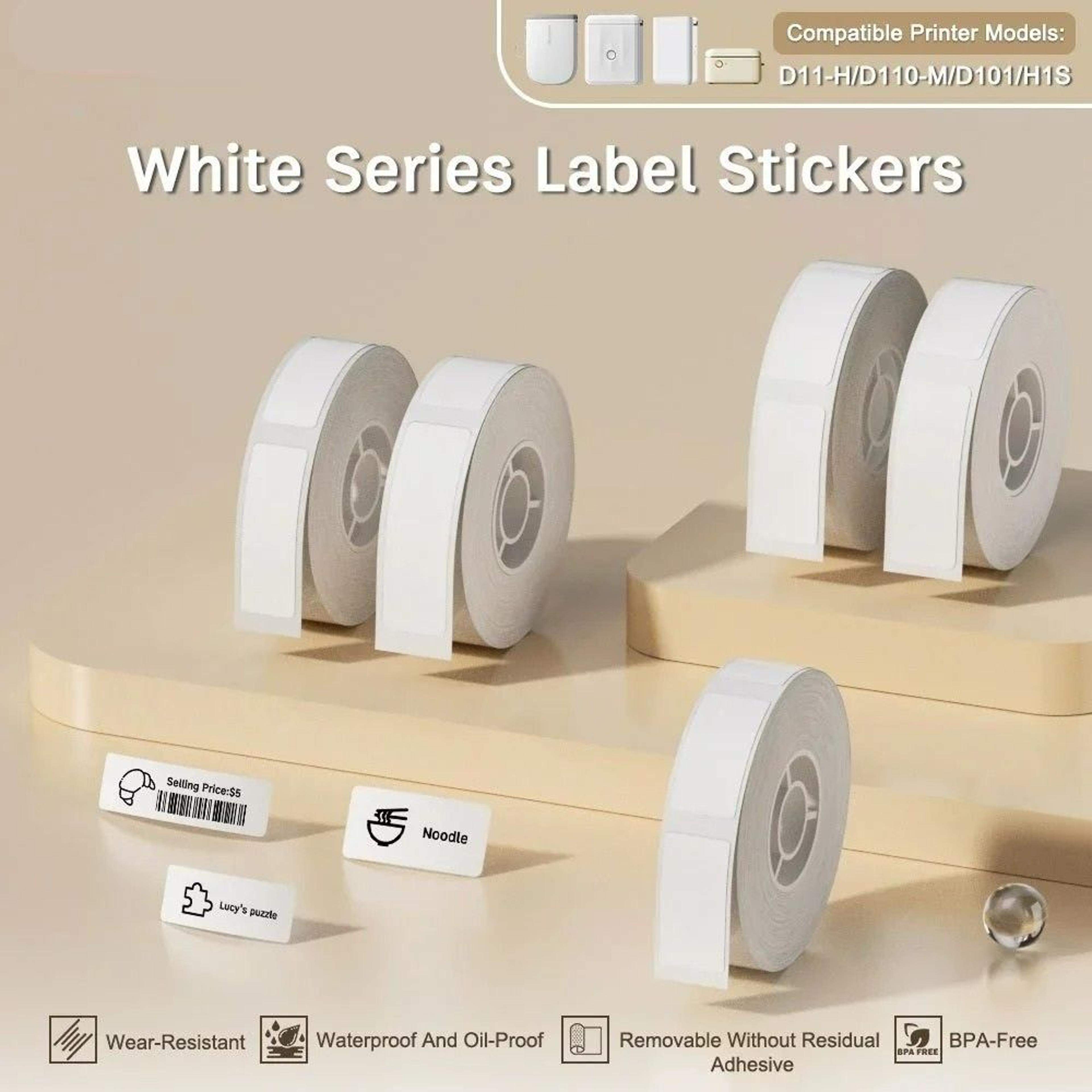 glow-in-the-dark thermal label tape rolls
