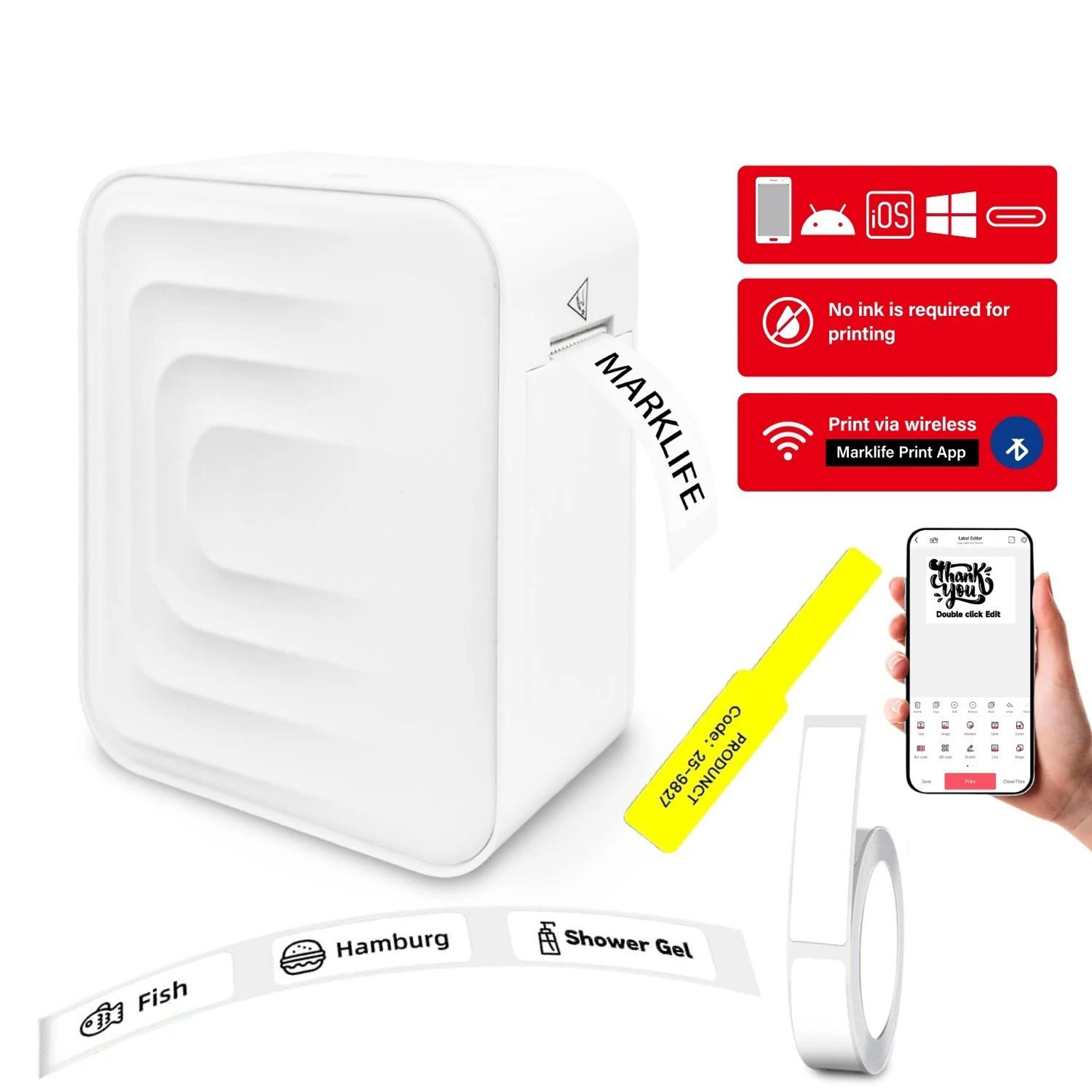compact portable wireless thermal label maker