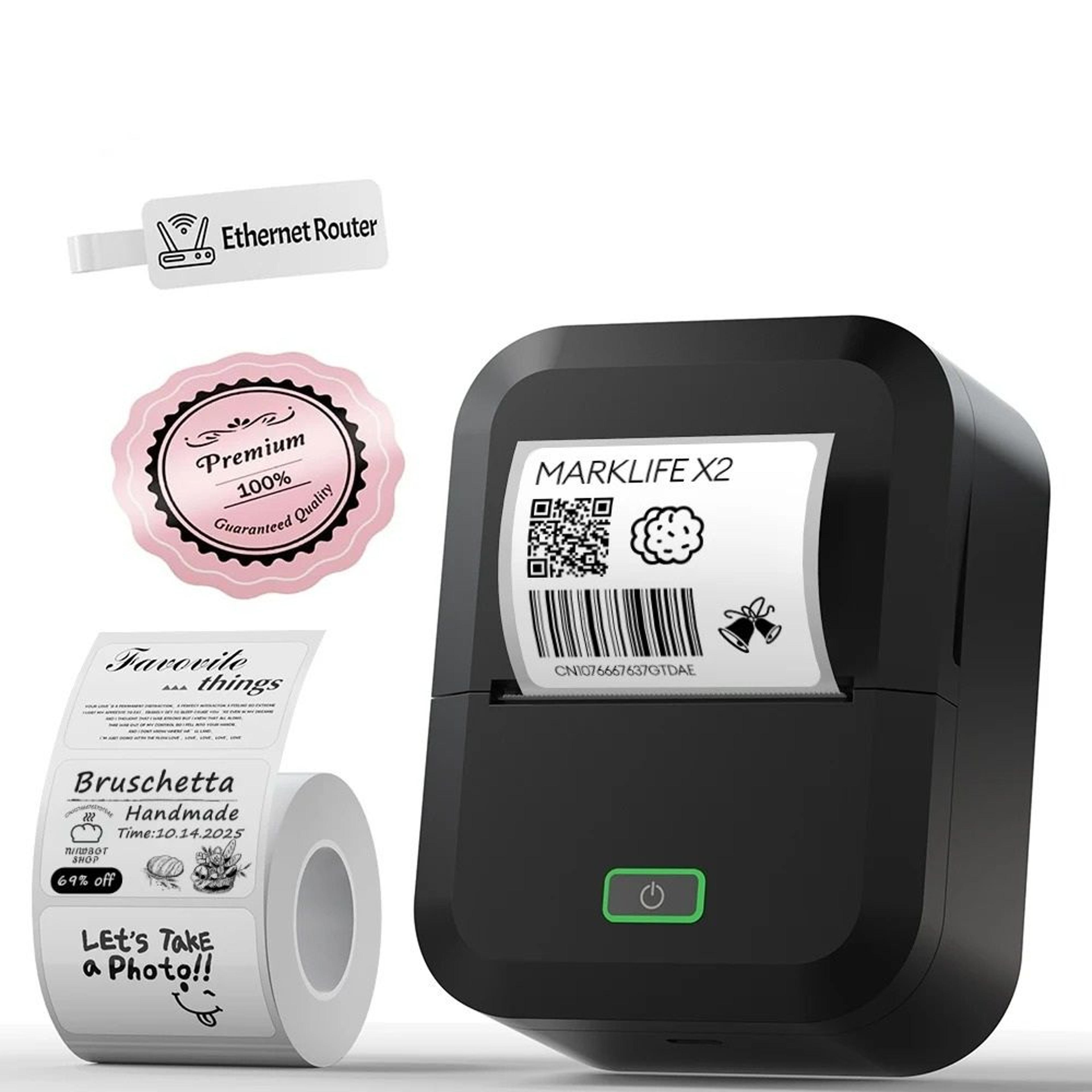 compact wireless thermal vintage & barcode label maker