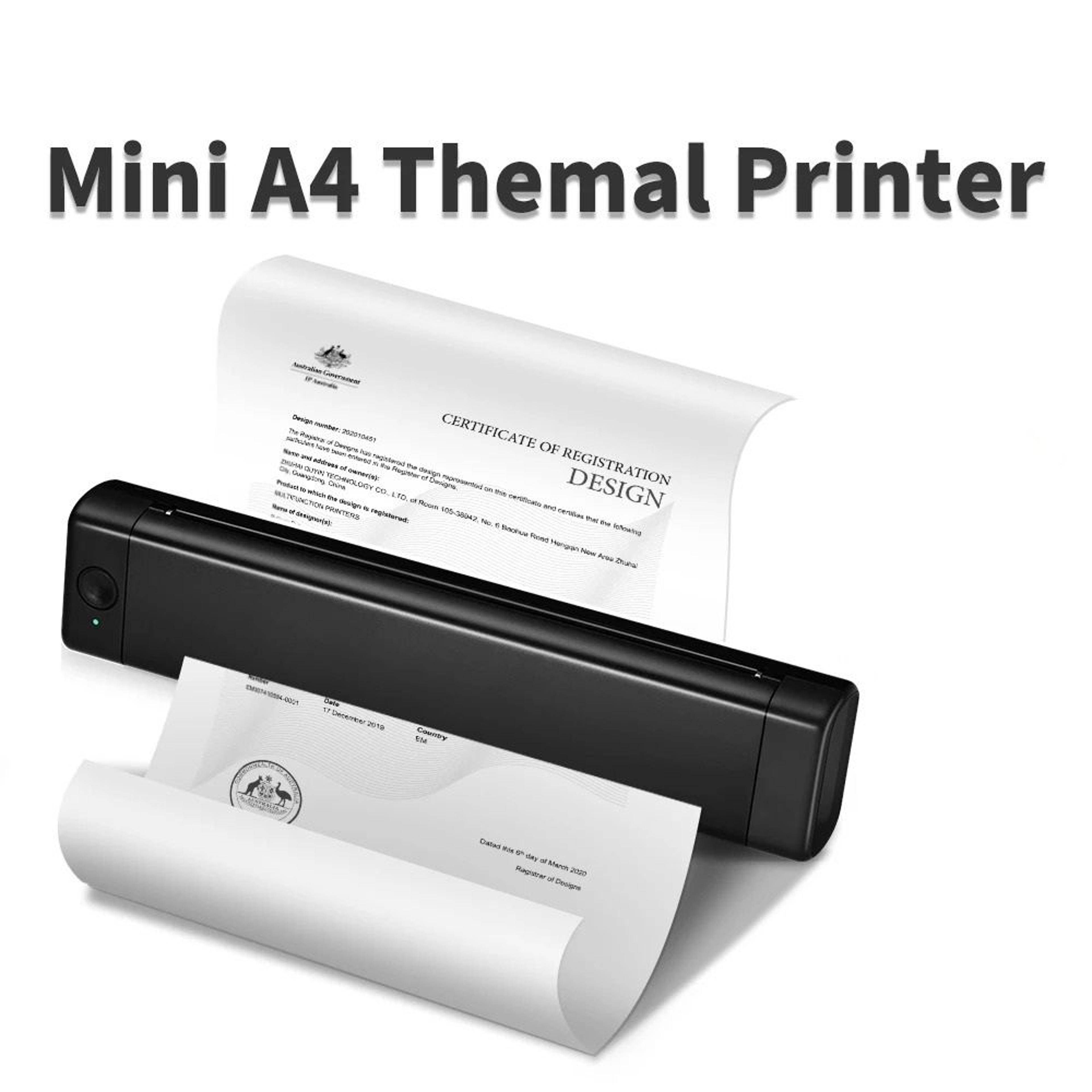portable wireless thermal a4 document & travel printer