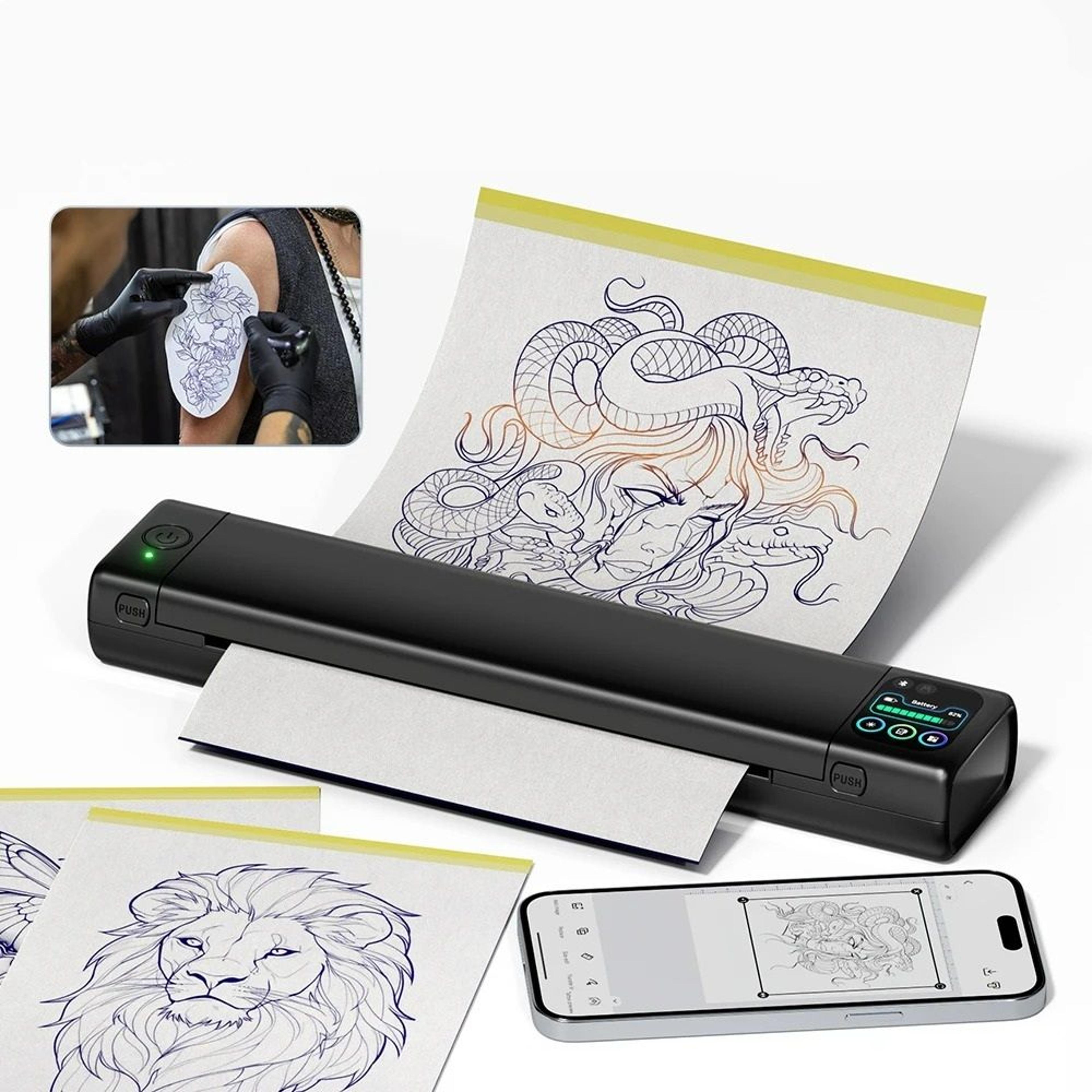 wireless touchscreen tattoo stencil thermal printer