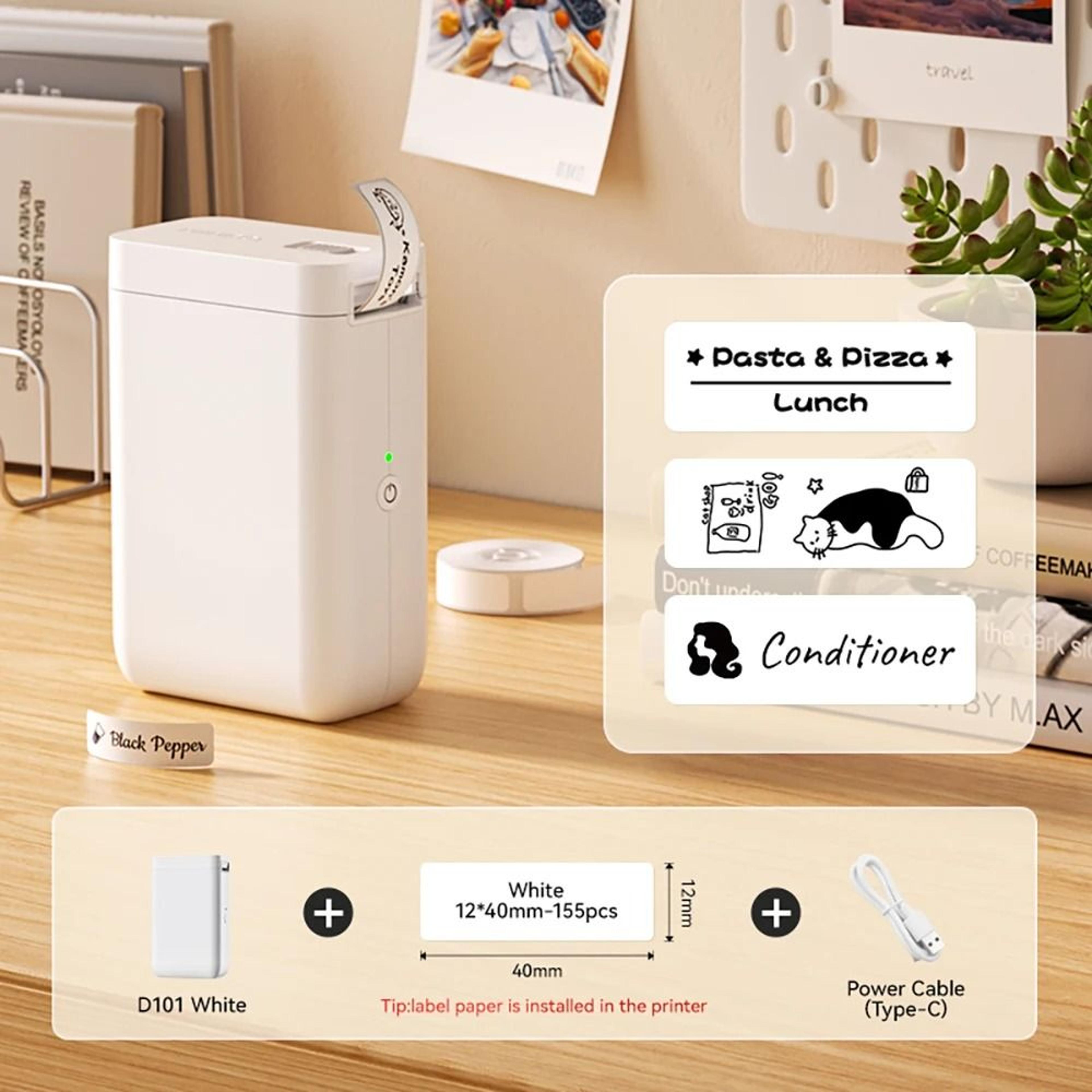 wireless direct thermal label printer (10mm–25mm adjustable format)
