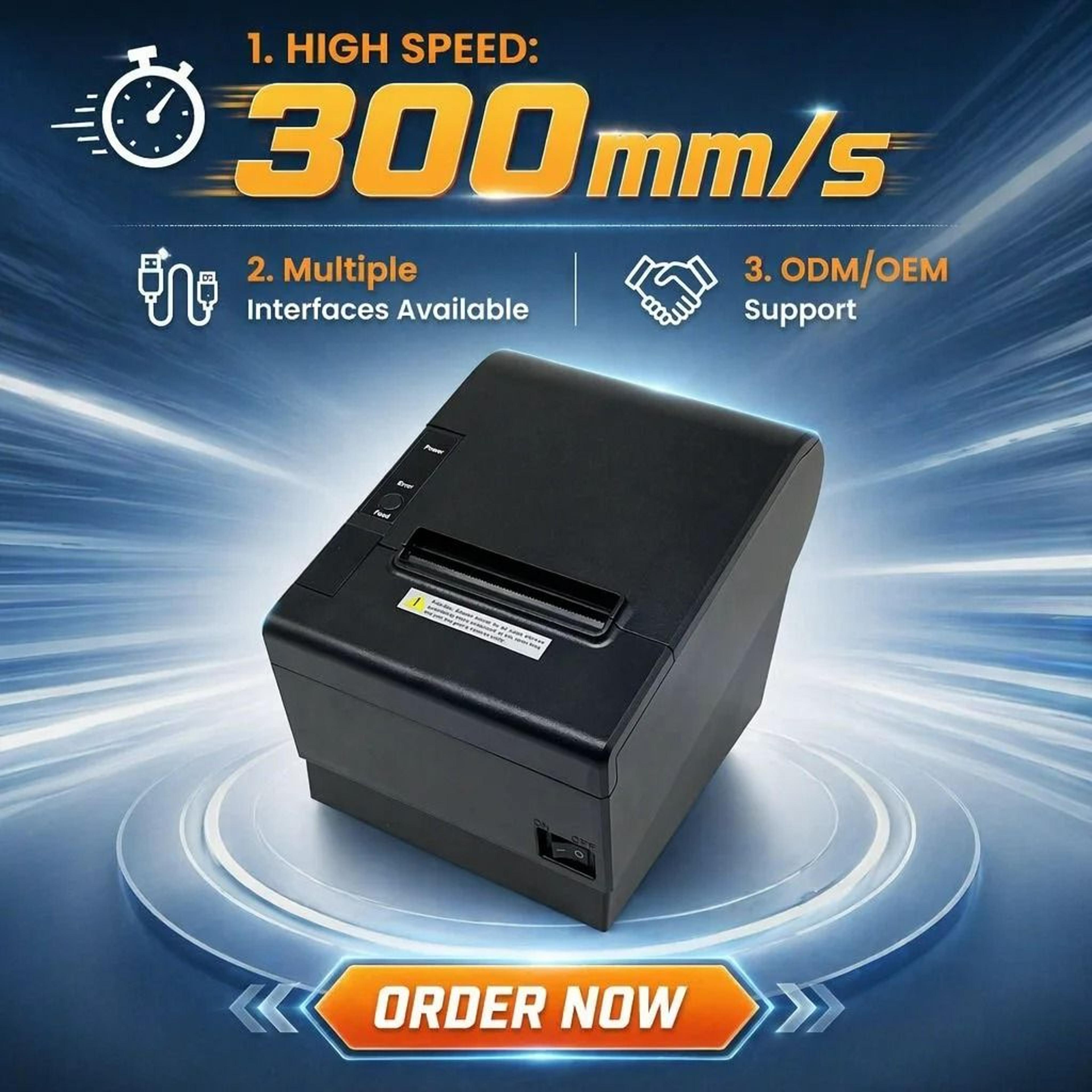 80mm commercial thermal pos receipt printer with auto-cutter (multi-interface series)