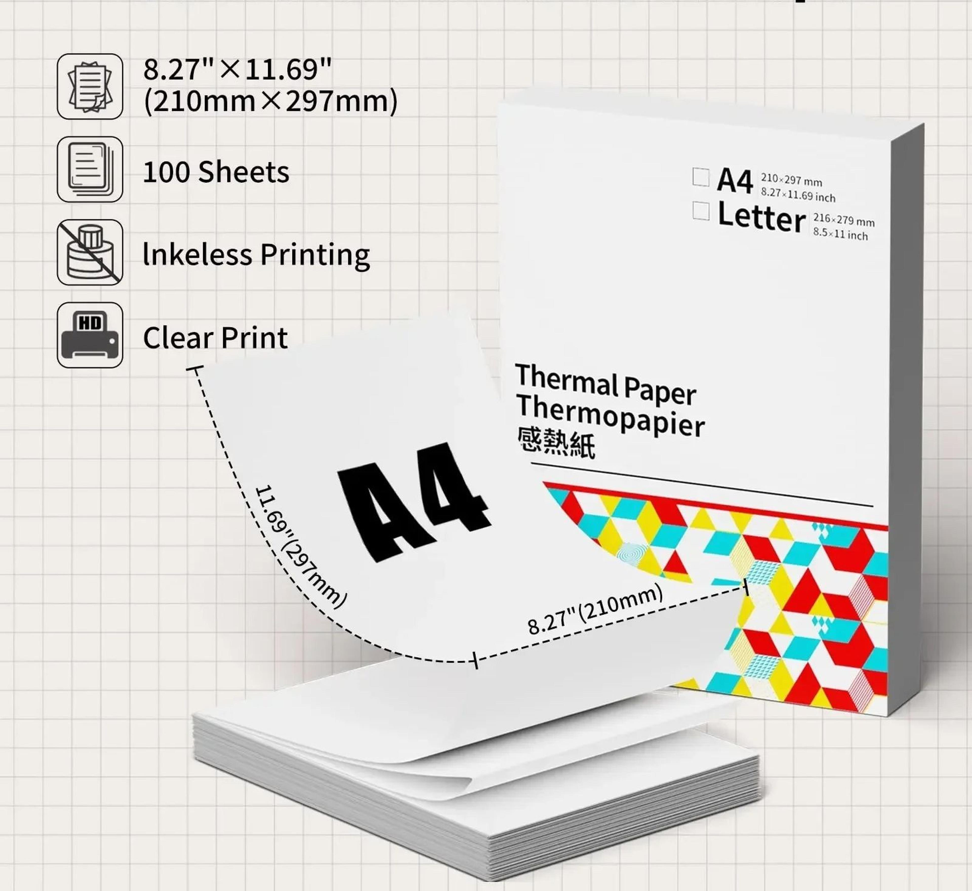 quick-drying a4 and letter thermal paper rolls and folded sheets