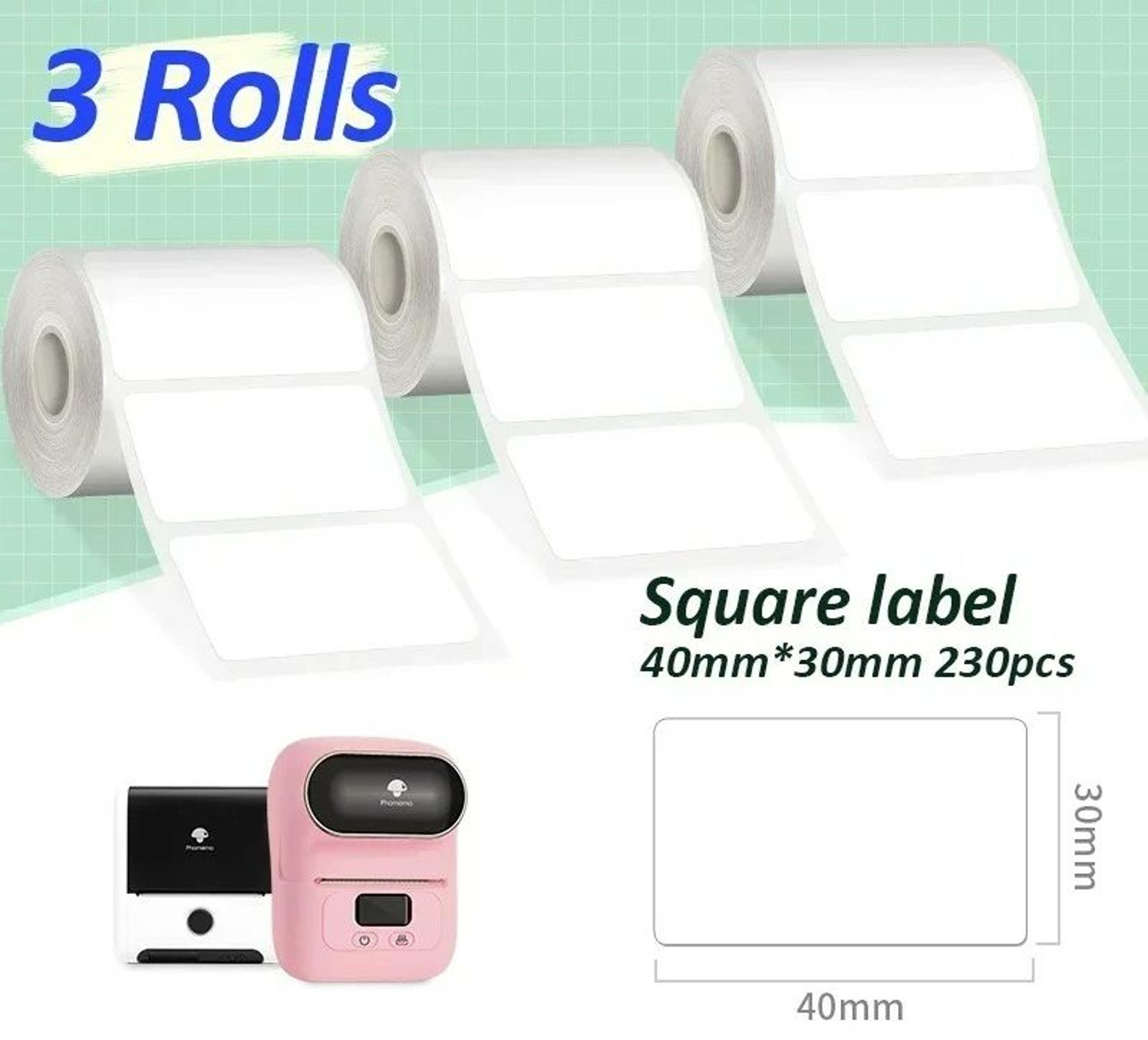 transparent self-adhesive thermal label paper rolls 3 pack