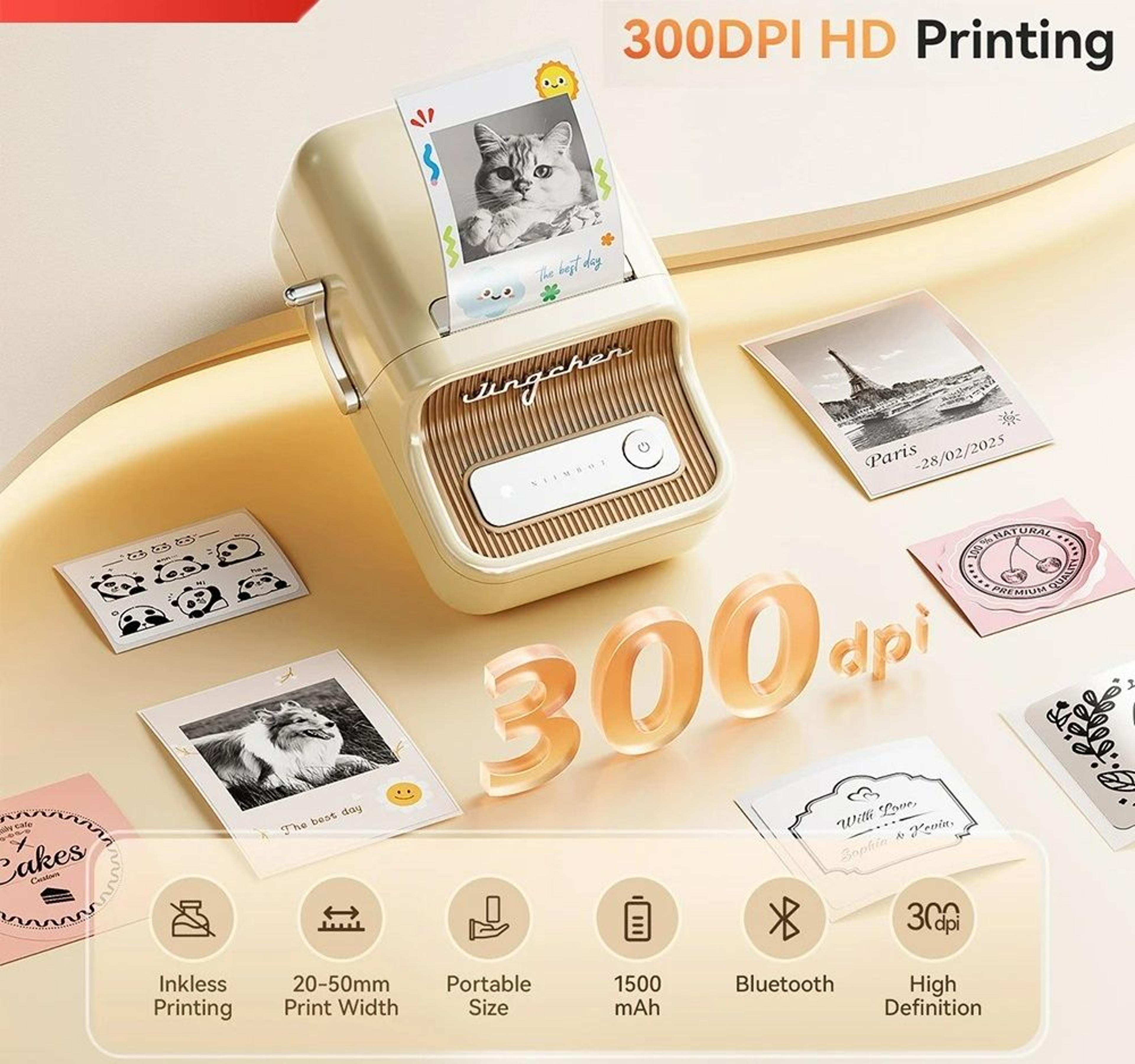 wireless 300 dpi thermal label printer