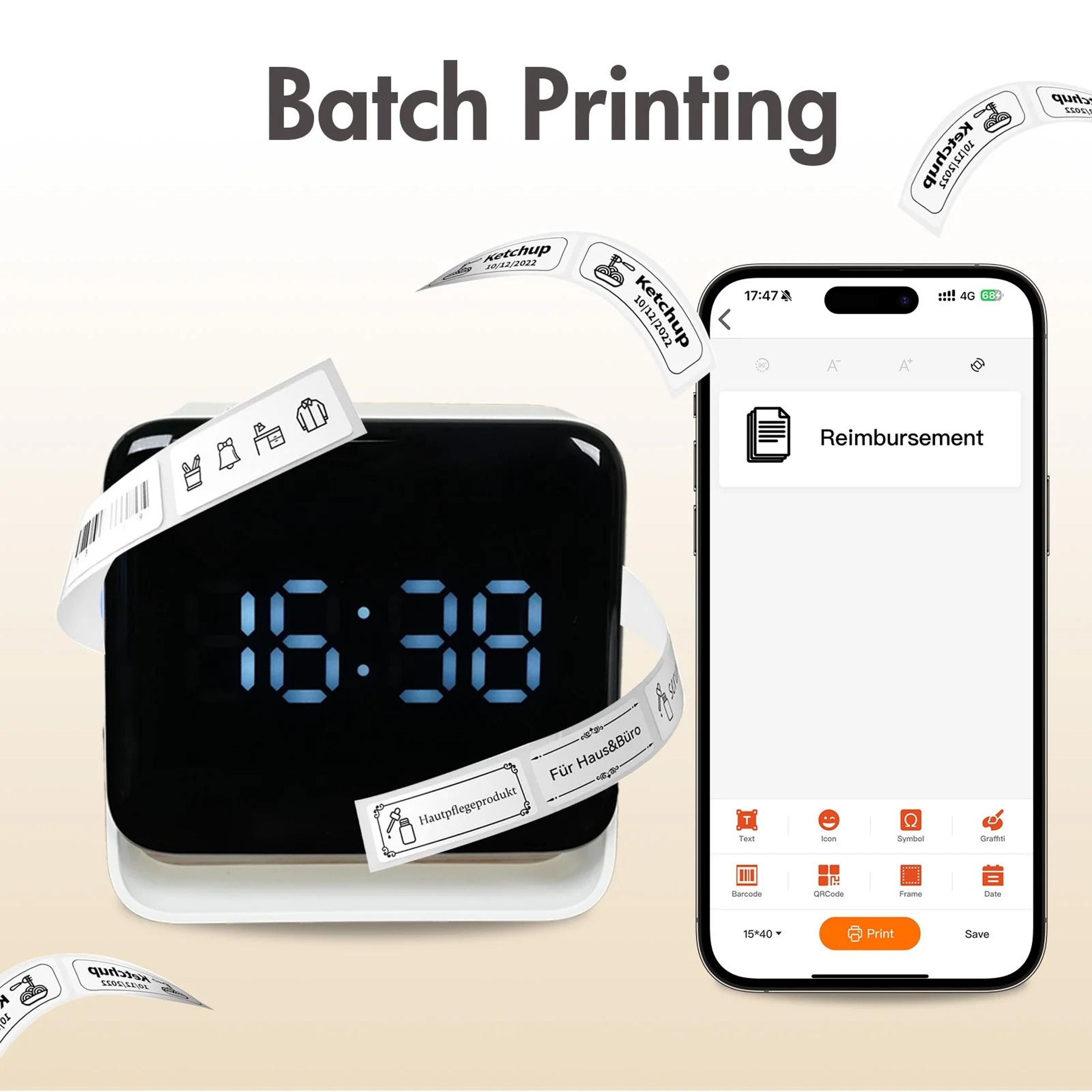 mini portable wireless bluetooth thermal label printer