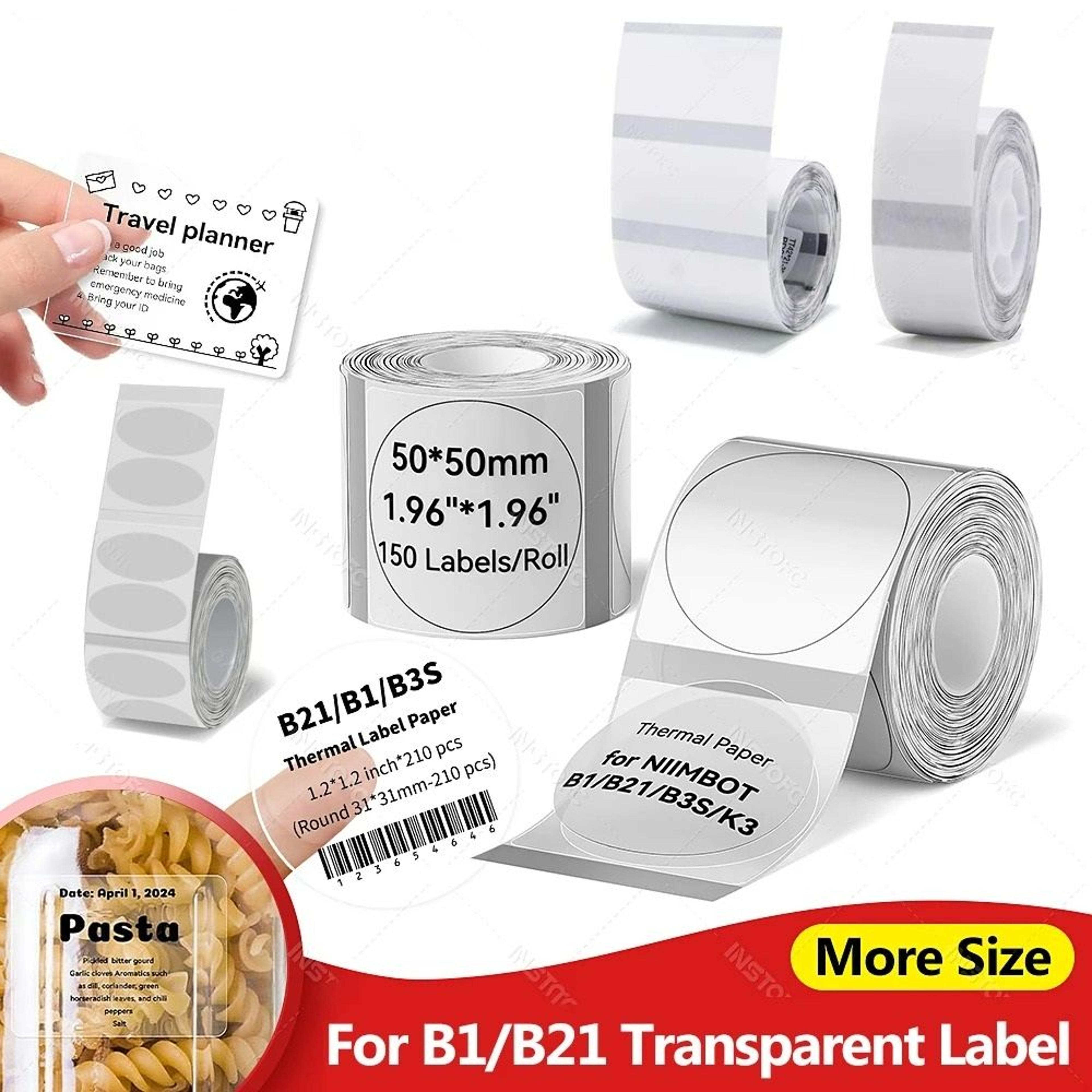 clear self-adhesive thermal label rolls