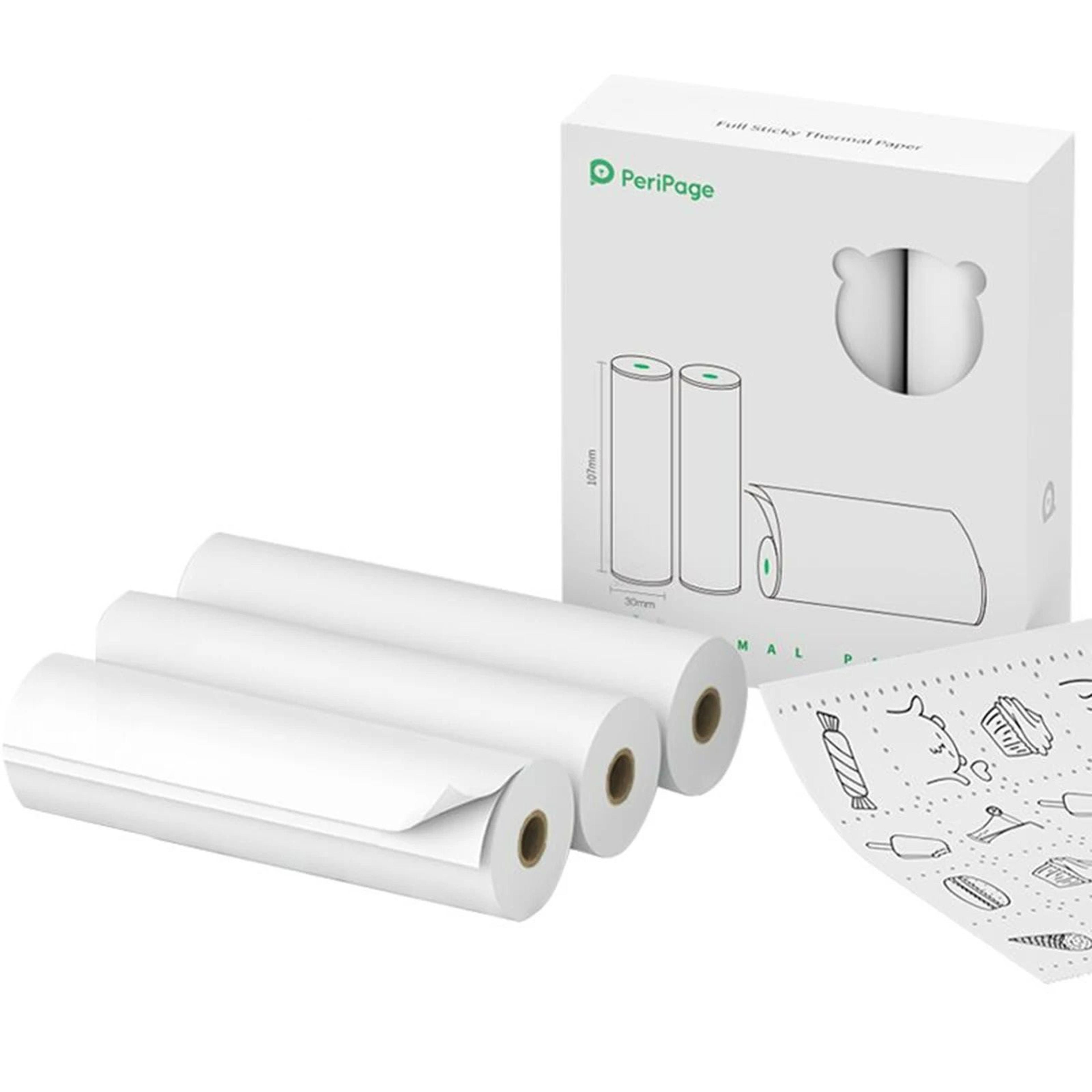 multi-size thermal sticker & paper rolls for pocket printers